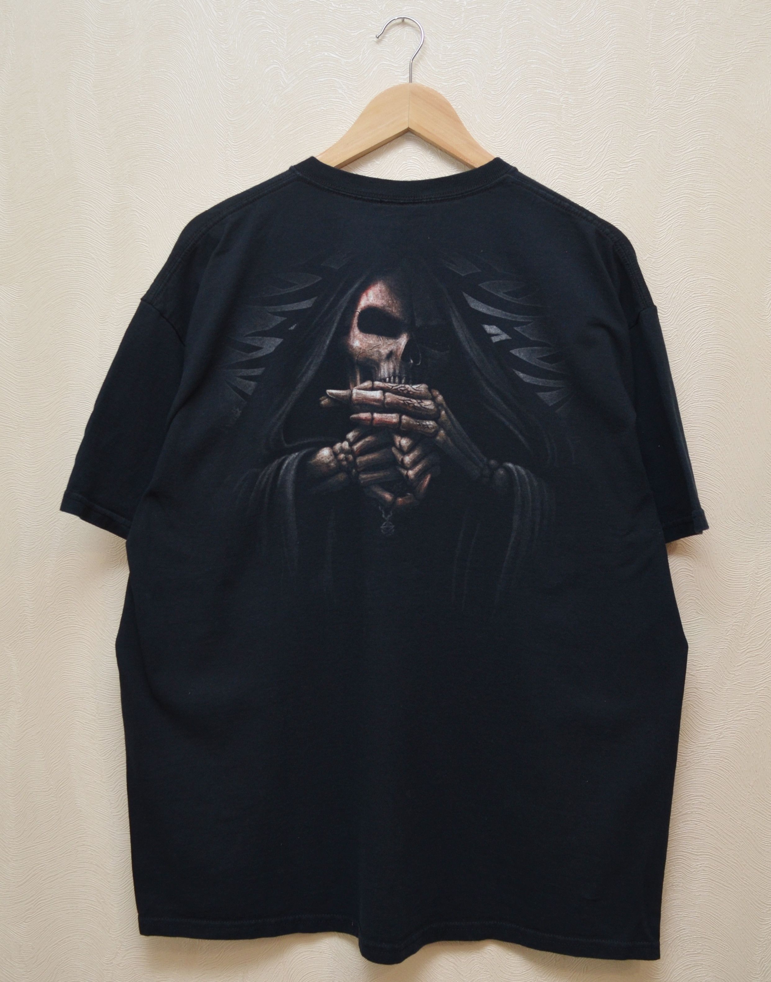 Vintage Vintage Y2K Fuck Reaper Skeleton Graphic Black Tee Shirt XL Size US XL / EU 56 / 4 - 6 Thumbnail