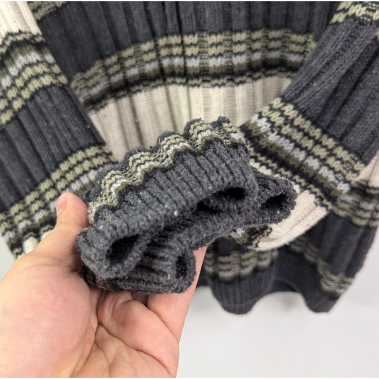 Vintage VINTAGE Greatland Striped Henley Sweater Mens M Gray Ribbed Knit Ramie Cotton Blend 90s Size US M / EU 48-50 / 2 - 3 Thumbnail