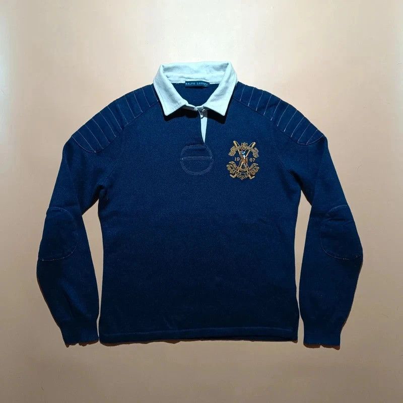 Ralph Lauren Ralph Lauren Blue Cashmere Blend Polo Shirt M Big Logo Size US M / EU 48-50 / 2 - 12 Thumbnail