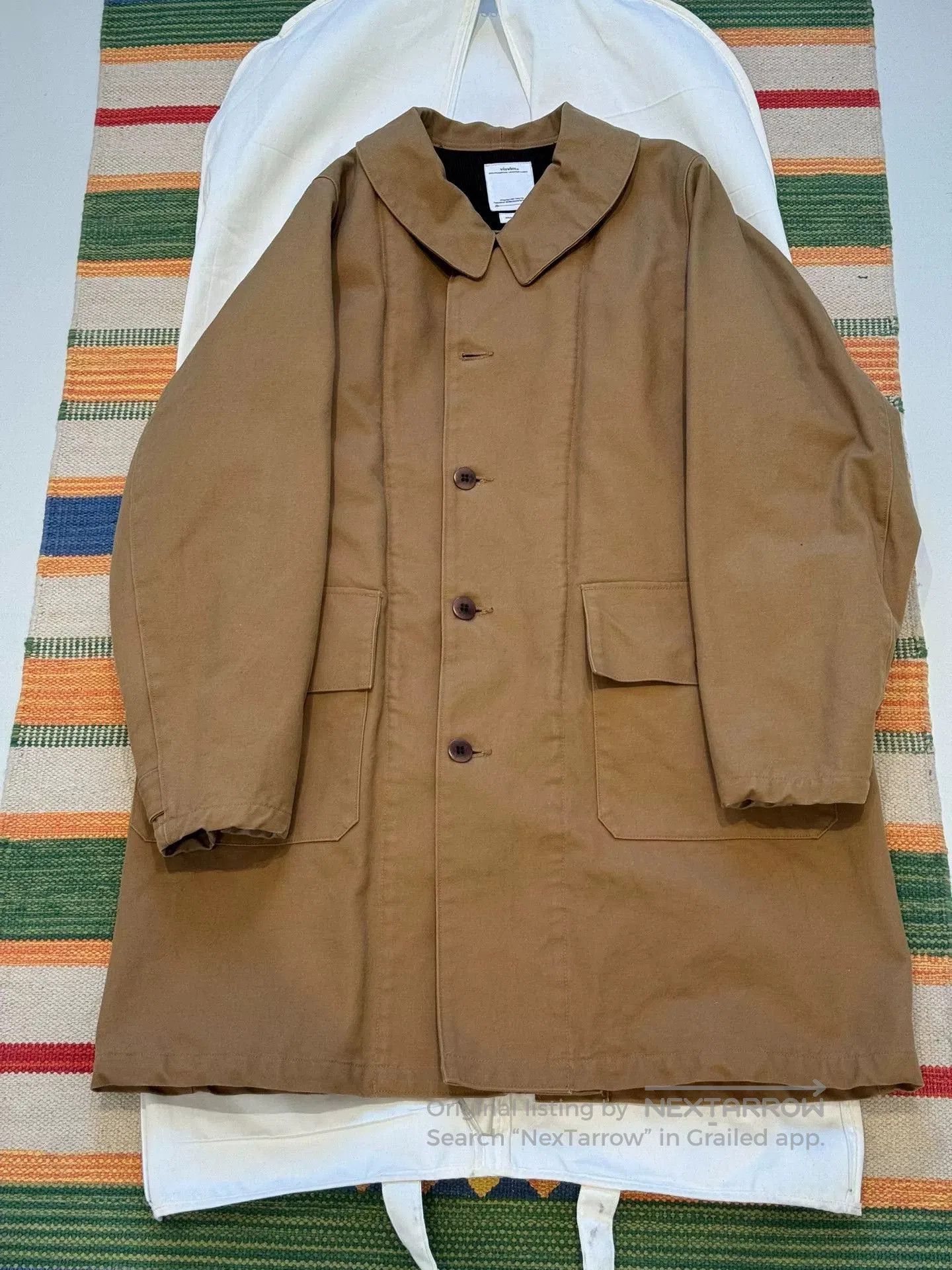 visvim magasin coat in light brown.