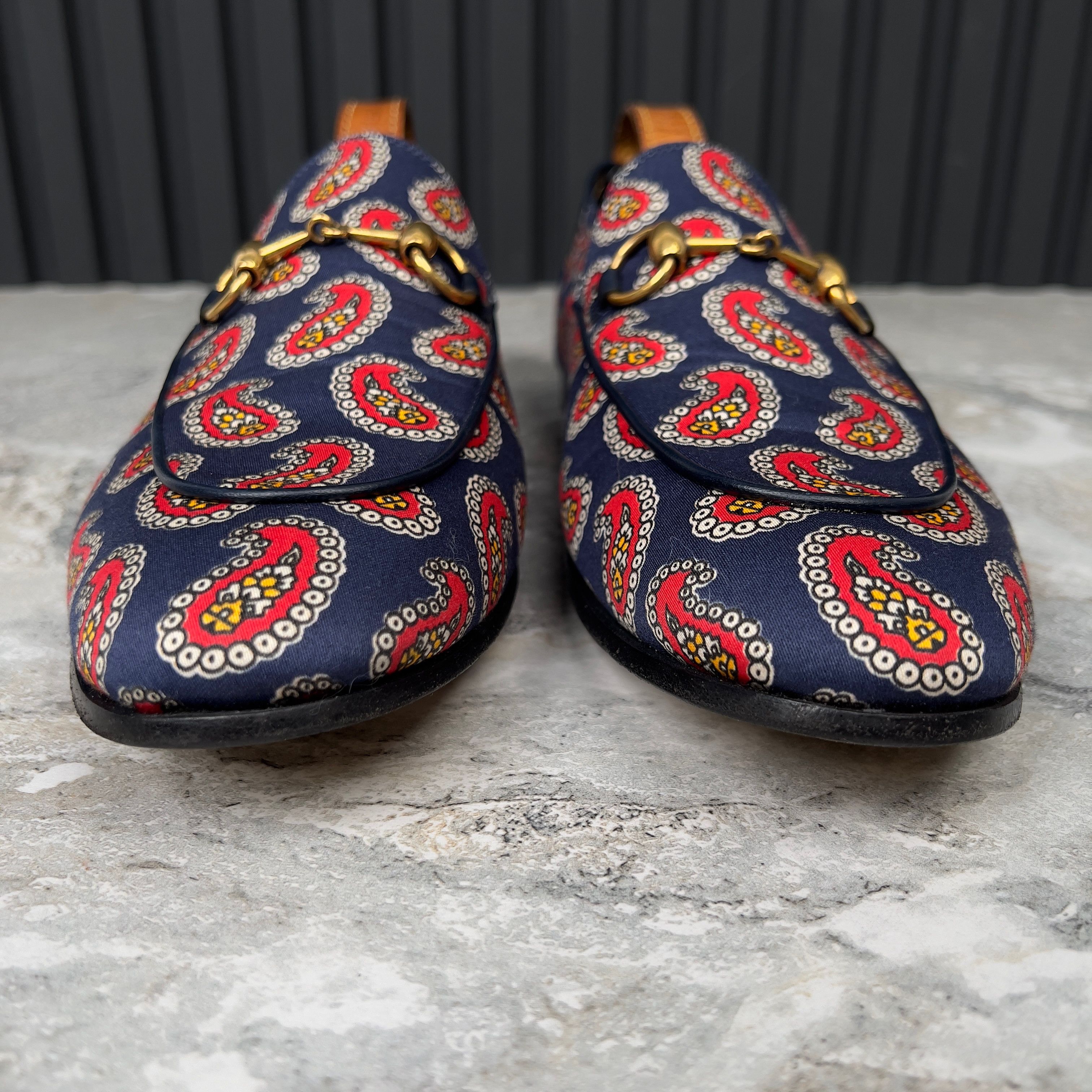 Gucci Canvas Paisley Horsebit Brixton Loafers Size US 10 / EU 43 - 9 Thumbnail
