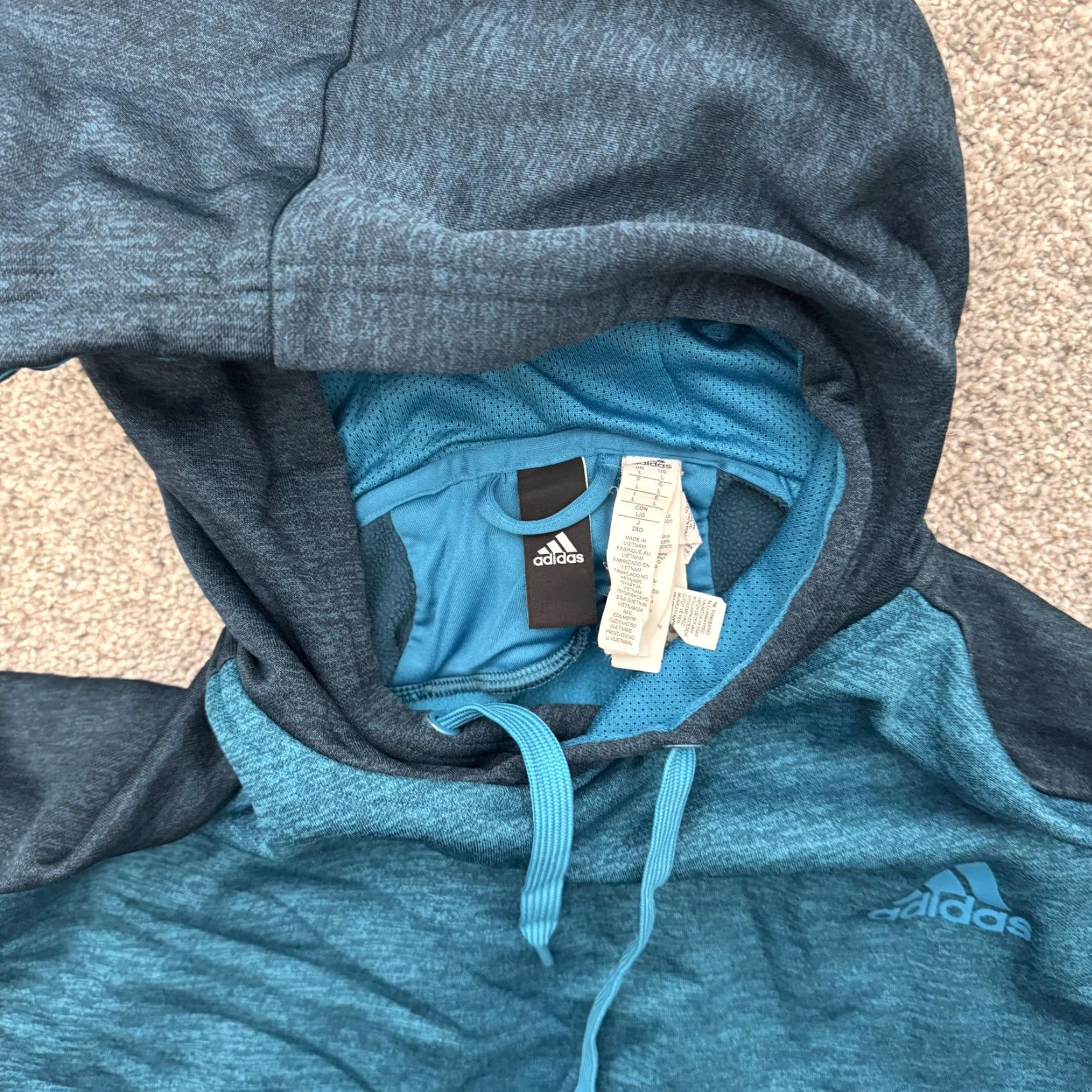 Adidas Adidas Hoodie Mens Large Blue Pullover Sweatshirt Kangaroo Pocket Athletic BQ8736 Size US L / EU 52-54 / 3 - 5 Thumbnail
