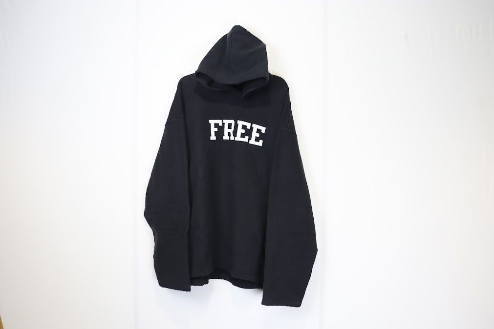 Balenciaga o1rshd Free Medium Molleton No Rib Hoodie in Black/White Size US M / EU 48-50 / 2 - 2 Thumbnail