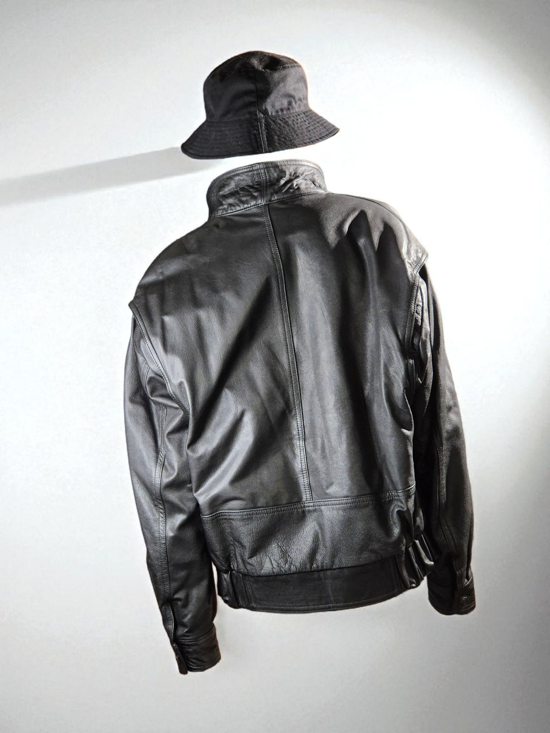 Vera Pelle Marco Pierguidi – Vintage Black Leather Jacket- RARE Size US M / EU 48-50 / 2 - 12 Thumbnail