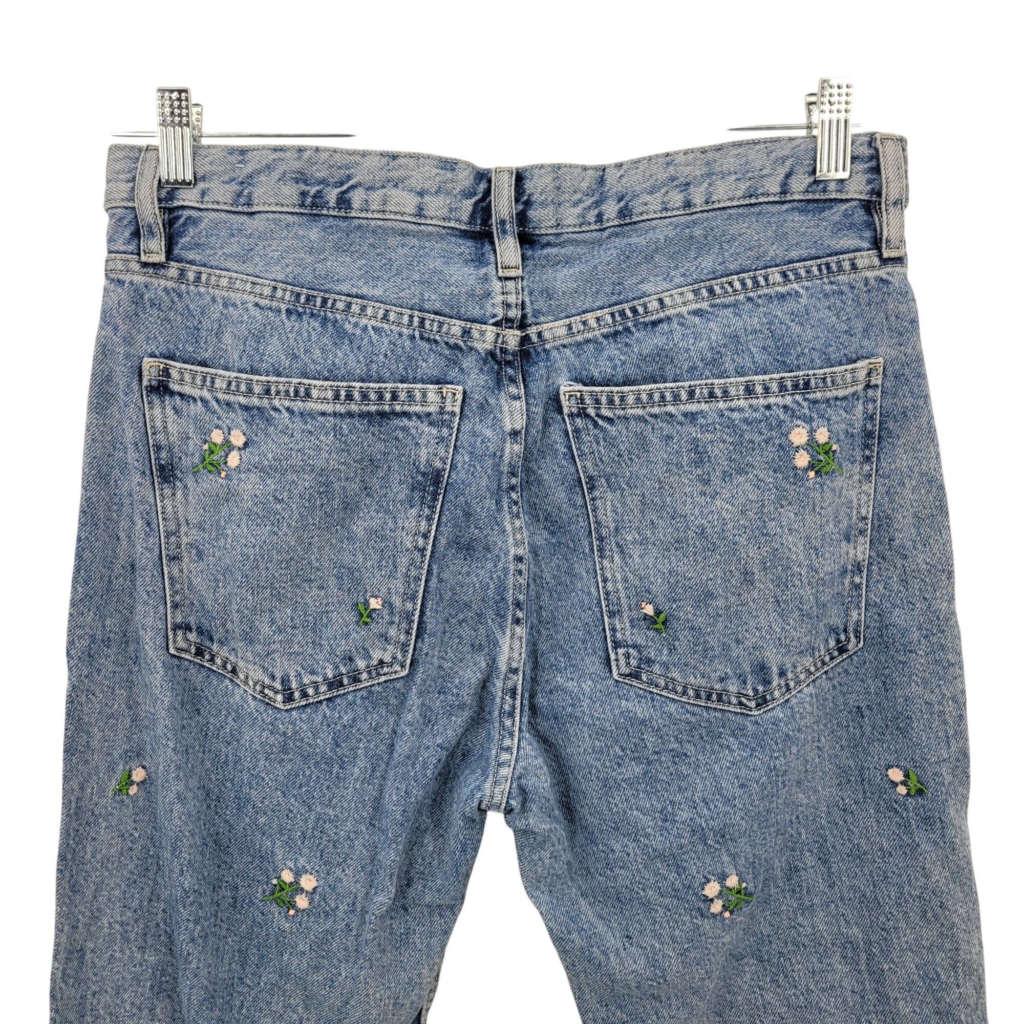 Designer MNG Denim Womens Floral Embroidered Wide-Leg Jeans EUR 40 US Size 30" / US 8 / IT 44 - 10 Thumbnail