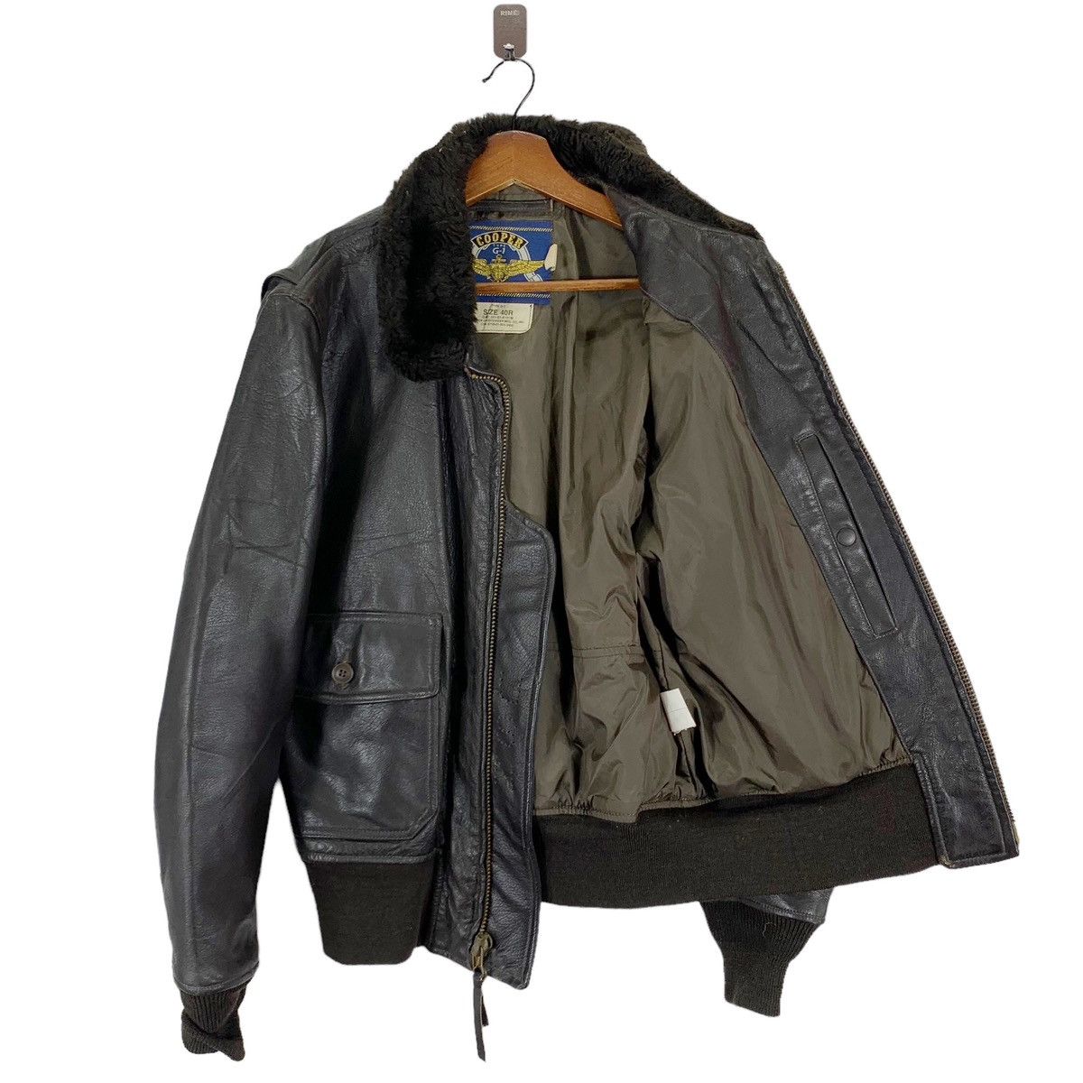 VINTAGE COOPER SPORTSWEAR TYPE G-1 USN LEATHER BOMBER JACKET