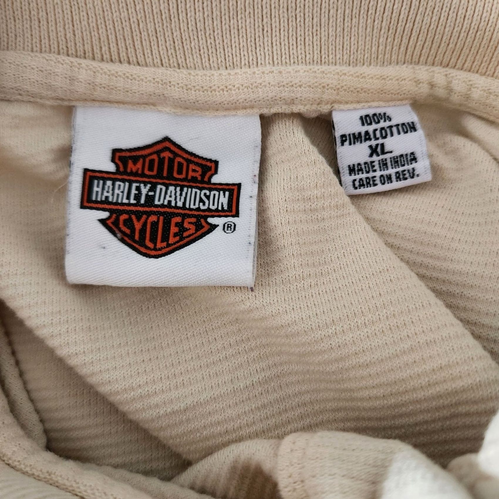 Harley Davidson VINTAGE Harley-Davidson Polo Shirt Mens XL Tan Brown Logo Button Short Sleeve Collared Blended Cotton Size US XL / EU 56 / 4 - 8 Thumbnail