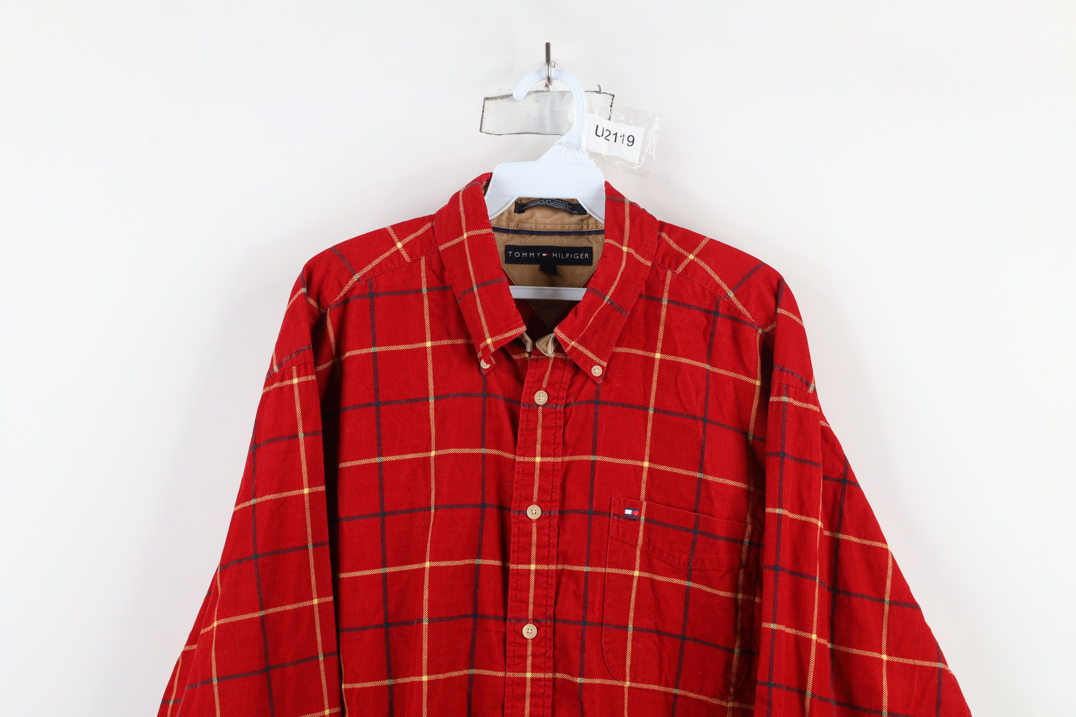 Tommy Hilfiger × Vintage Vintage 90s Tommy Hilfiger Collared Button Down Shirt Size US L / EU 52-54 / 3 - 2 Thumbnail