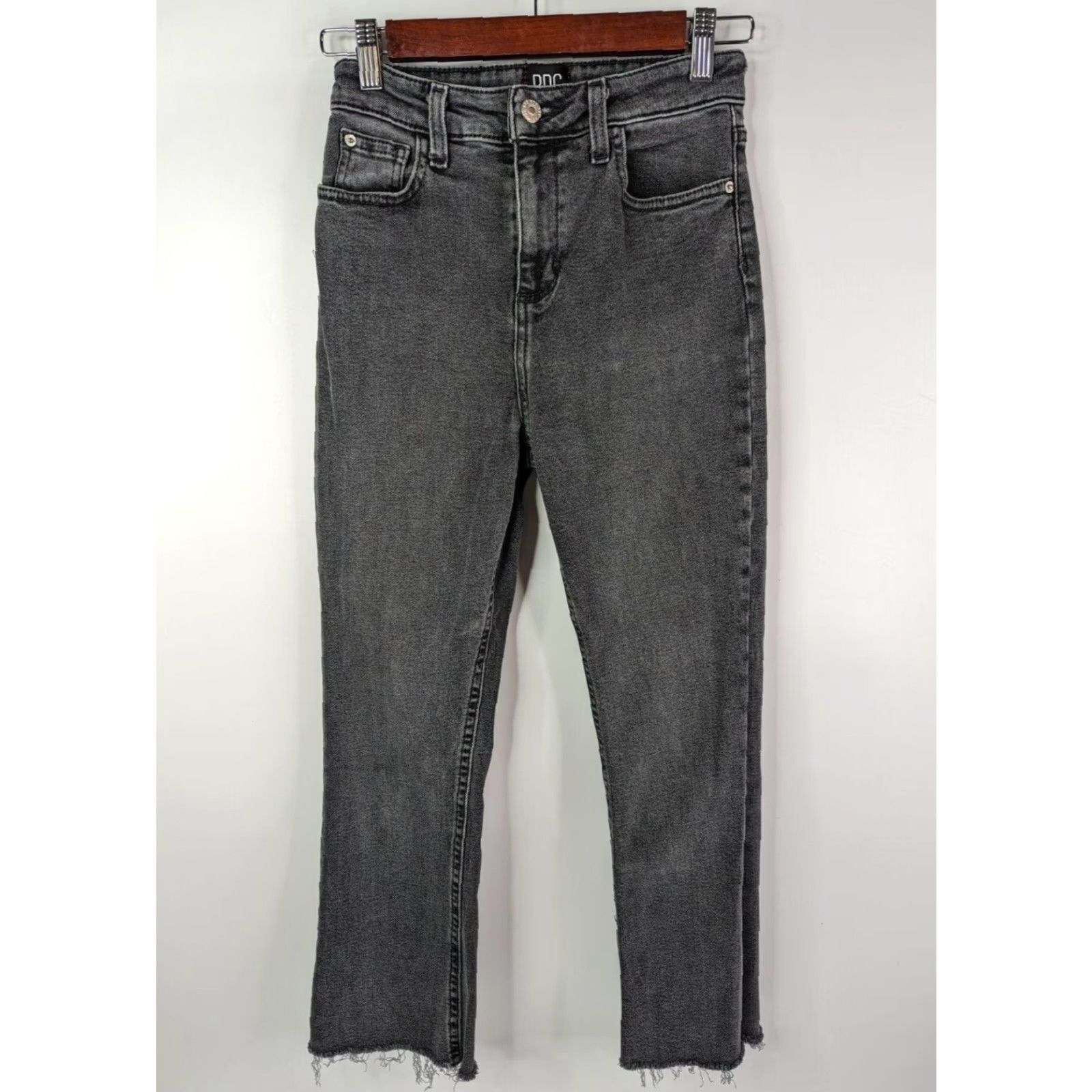 Bdg BDG Jeans Women's 25 Gray Kick Flare High Rise Cropped Raw Hem Denim Size 42" / US 20 - 2 Thumbnail
