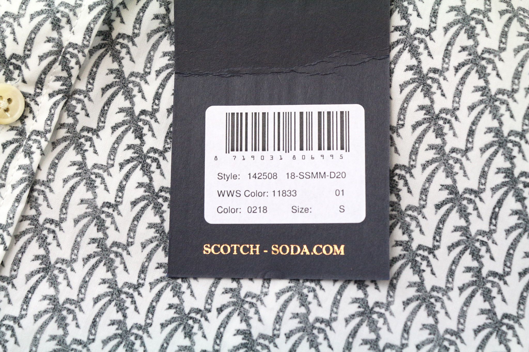 Scotch & Soda AMS COUTURE S White Black Cotton Print Shirt 74792 Size US S / EU 44-46 / 1 - 5 Thumbnail