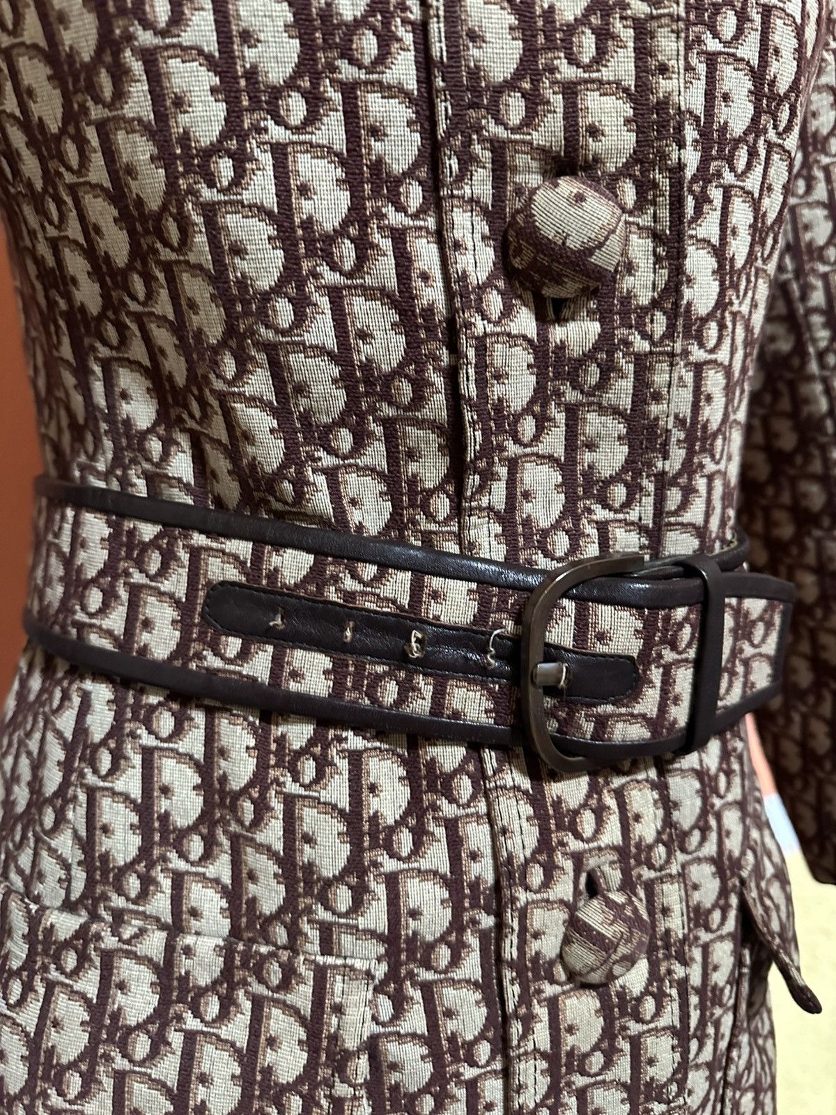 Christian Dior Monsieur Christian Dior by Marc Bohan 1970's Trotter Logo Print trenc Size XL / US 12-14 / IT 48-50 - 7 Thumbnail