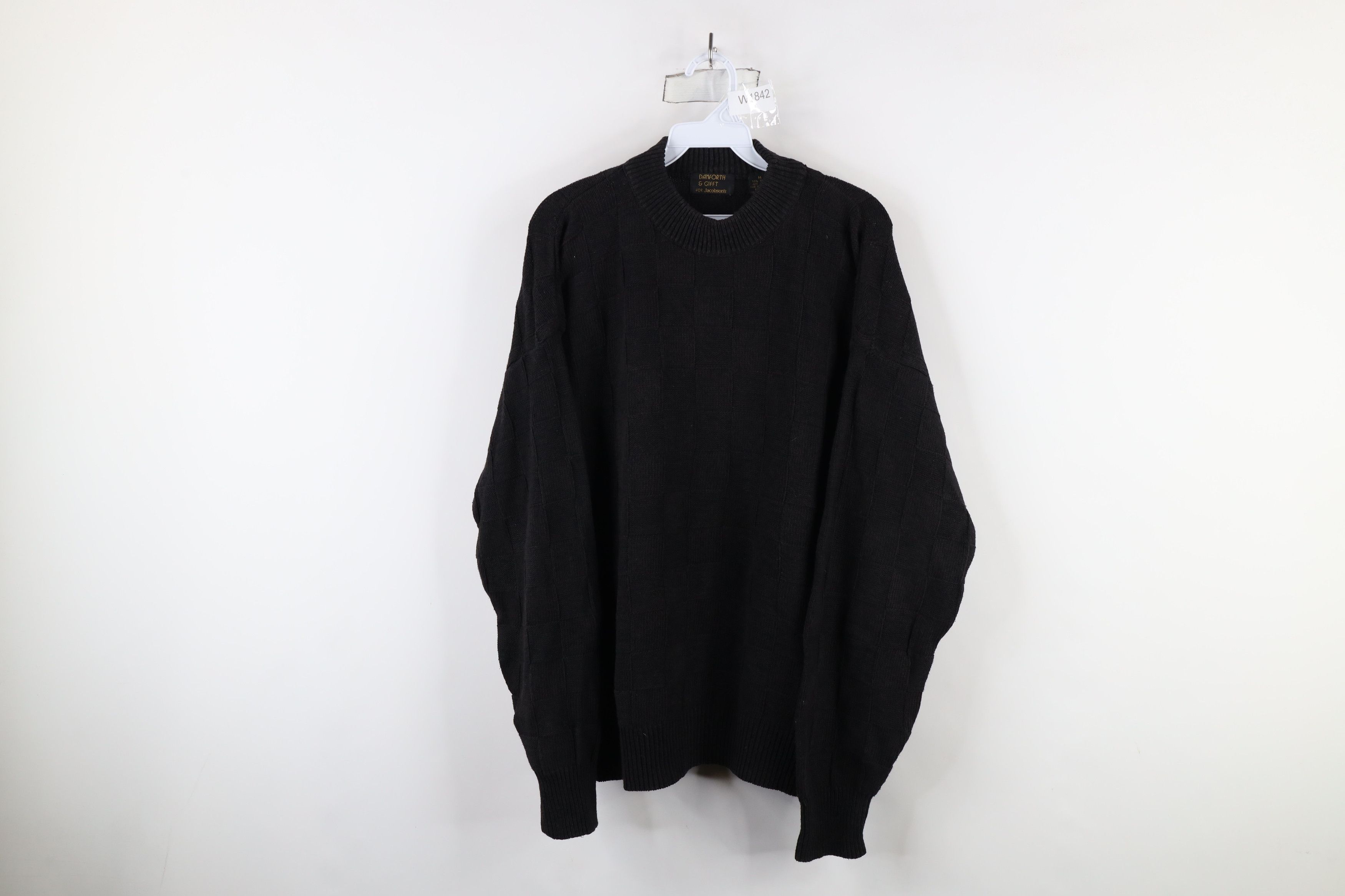 Vintage Vintage 90s Streetwear Checkered Blend Knit Sweater Black Size US M / EU 48-50 / 2 - 1 Thumbnail