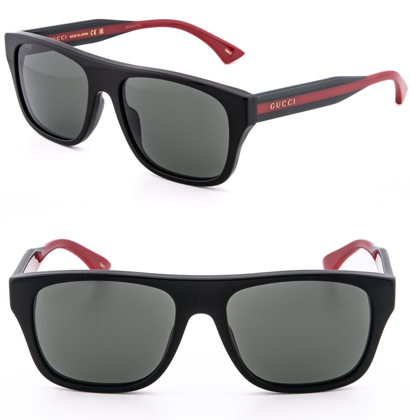 Gucci GUCCI GG2119S WEB Stripe Logo 2119 Black Green Geometric 001 Size ONE SIZE - 1 Thumbnail