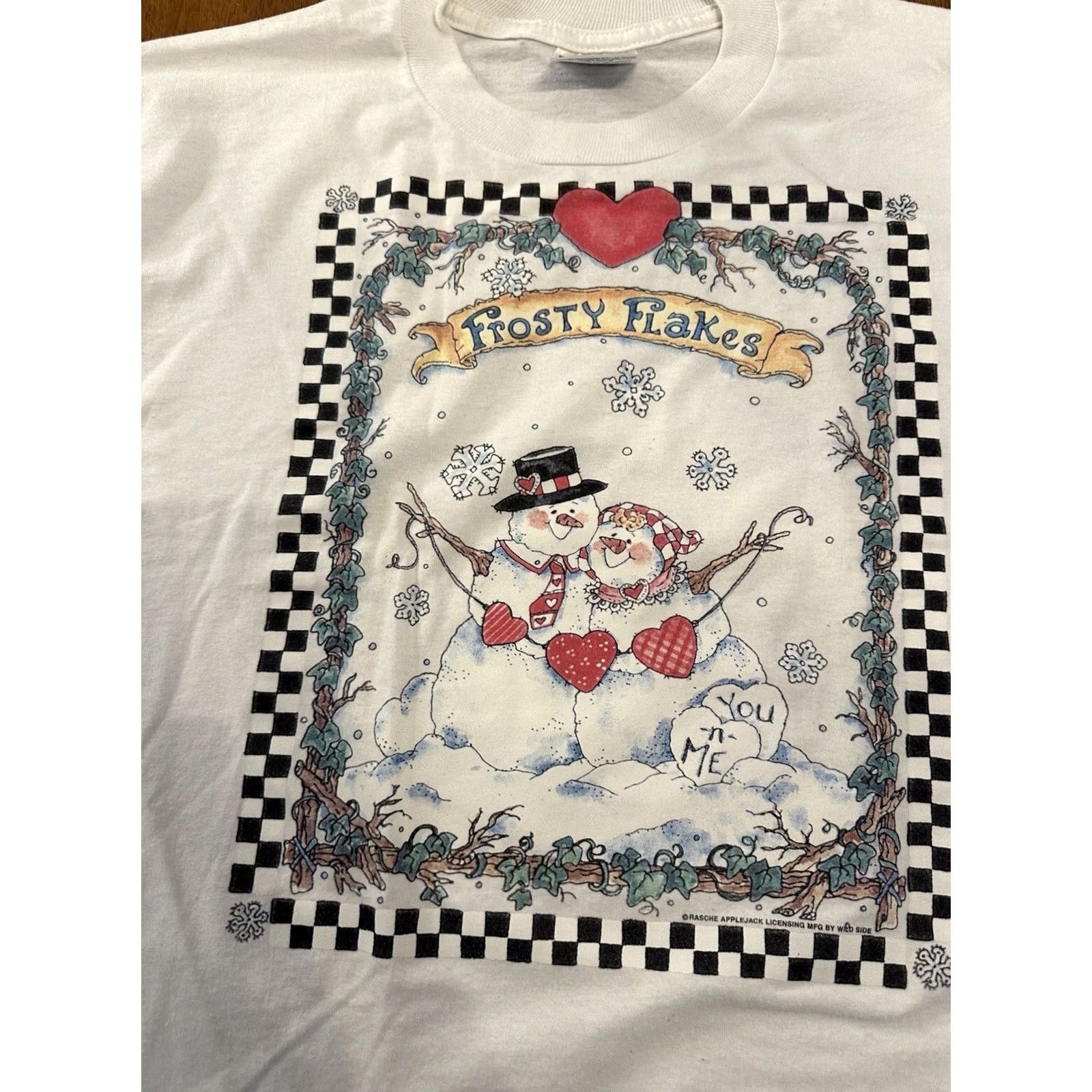 Jerzees VINTAGE Frosty The Snowman T Shirt Medium Frosty Flakes Christmas Snowy Winter Size US M / EU 48-50 / 2 - 2 Thumbnail