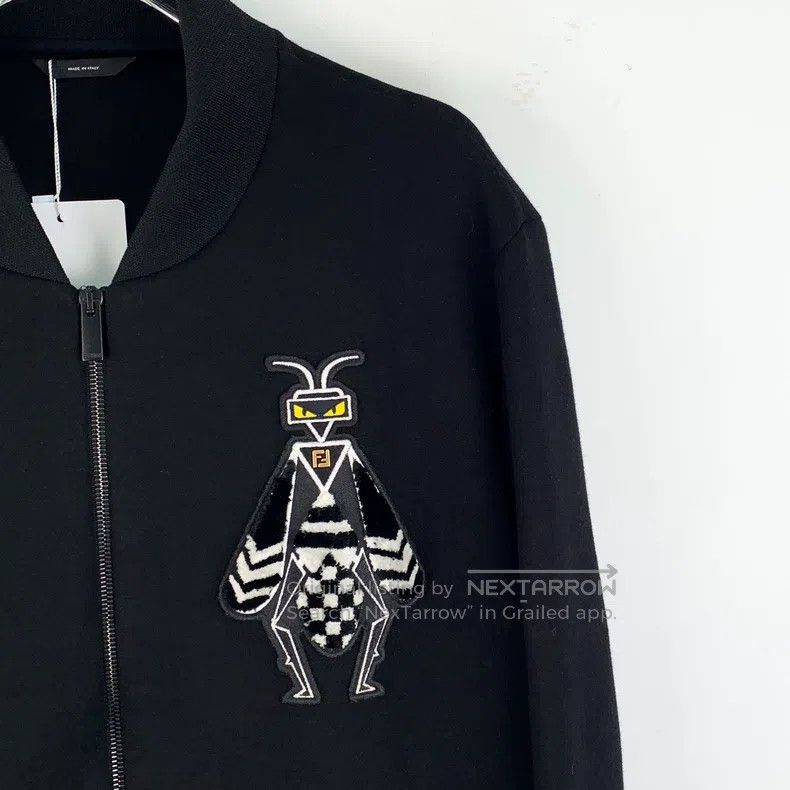 Fendi Fendi Black bee embroidery stand collar zipper long sleeve Size US S / EU 44-46 / 1 - 3 Thumbnail