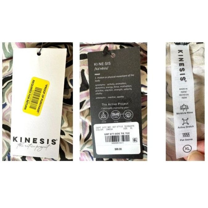 Other NWT Kinesis Printed Short Sleeve Ruched Side Tee Top XL - M Size XL / US 12-14 / IT 48-50 - 12 Thumbnail