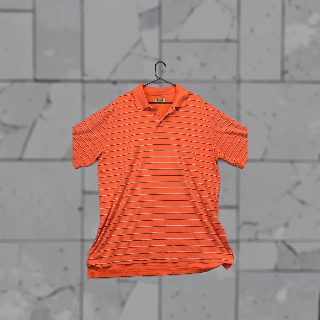Vintage The Foundry Supply Co Polo Shirt Mens 2XLT Orange Stripe Quick-Dri Big & Tall Size US XXL / EU 58 / 5 - 1 Thumbnail