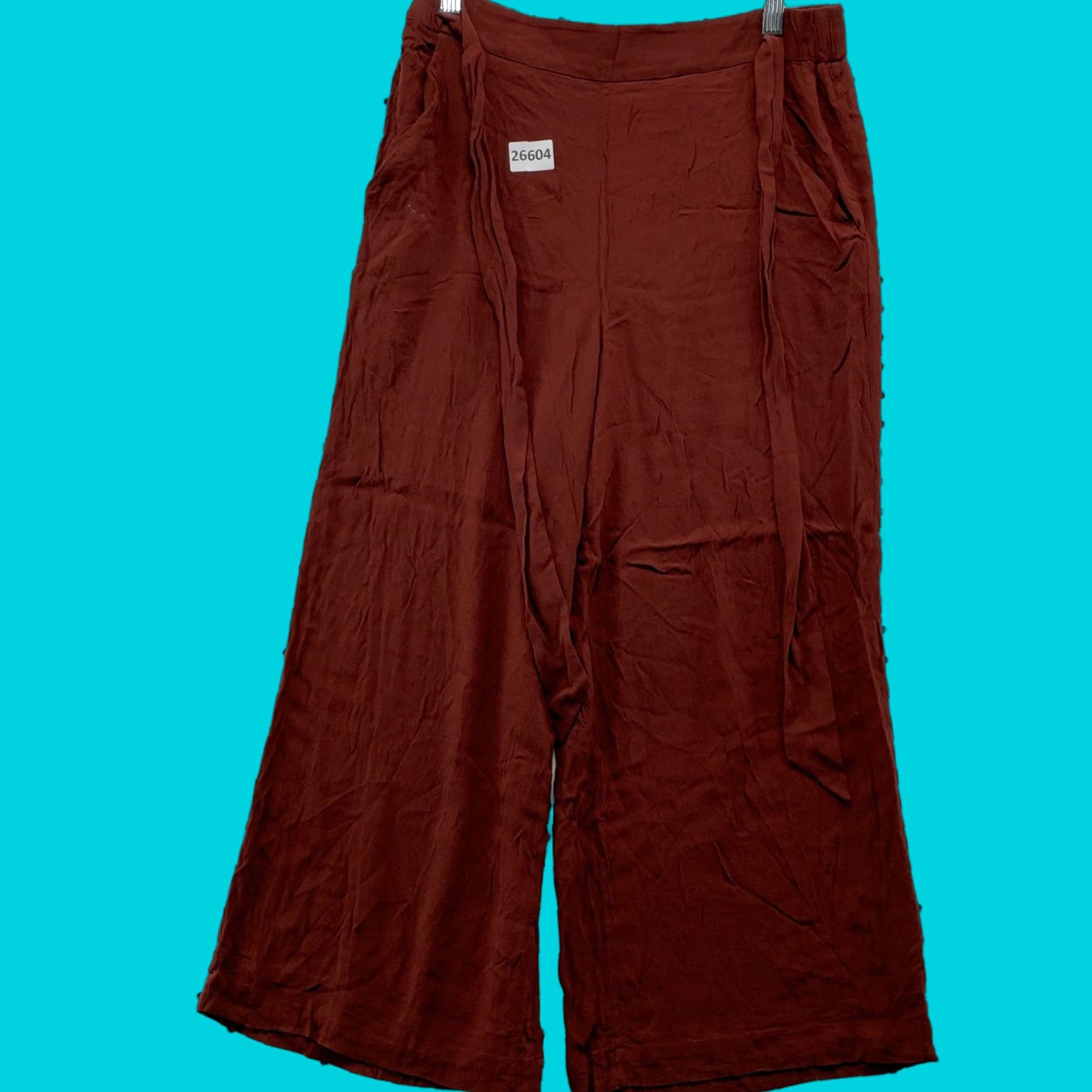 Vintage VINTAGE Wilfred Nanterre Pants Women’s Large Rust Brown Flowy Wide Leg Cropped 31x23.5 Size 24" / US 00 / IT 34 - 1 Thumbnail
