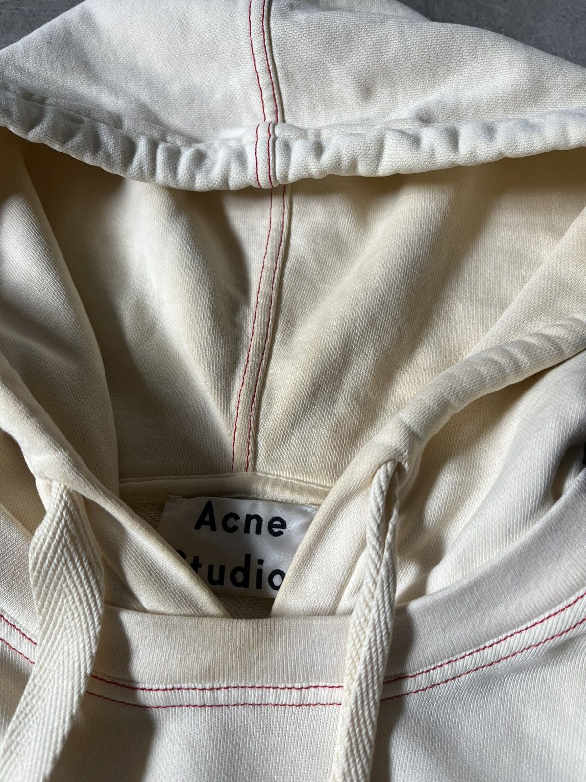 Acne Studios Acne Studios cream red striped hoodie basic Size US XS / EU 42 / 0 - 3 Thumbnail