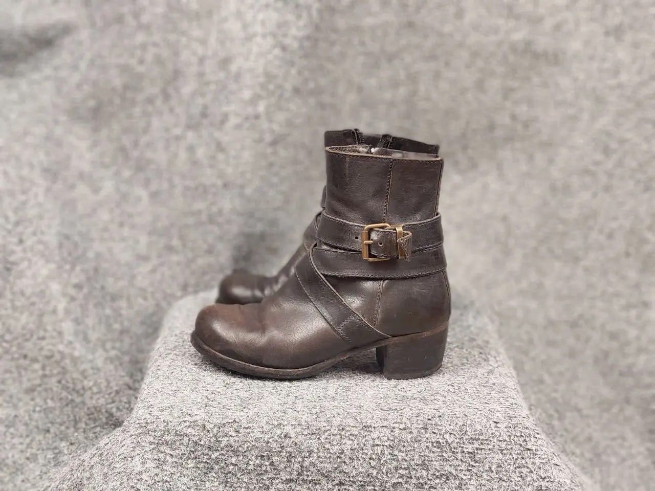 MoMA Moma Handmade Leather Shoes Buckle Wide Width Ankle Boots Size US 5 / IT 35 - 13 Thumbnail