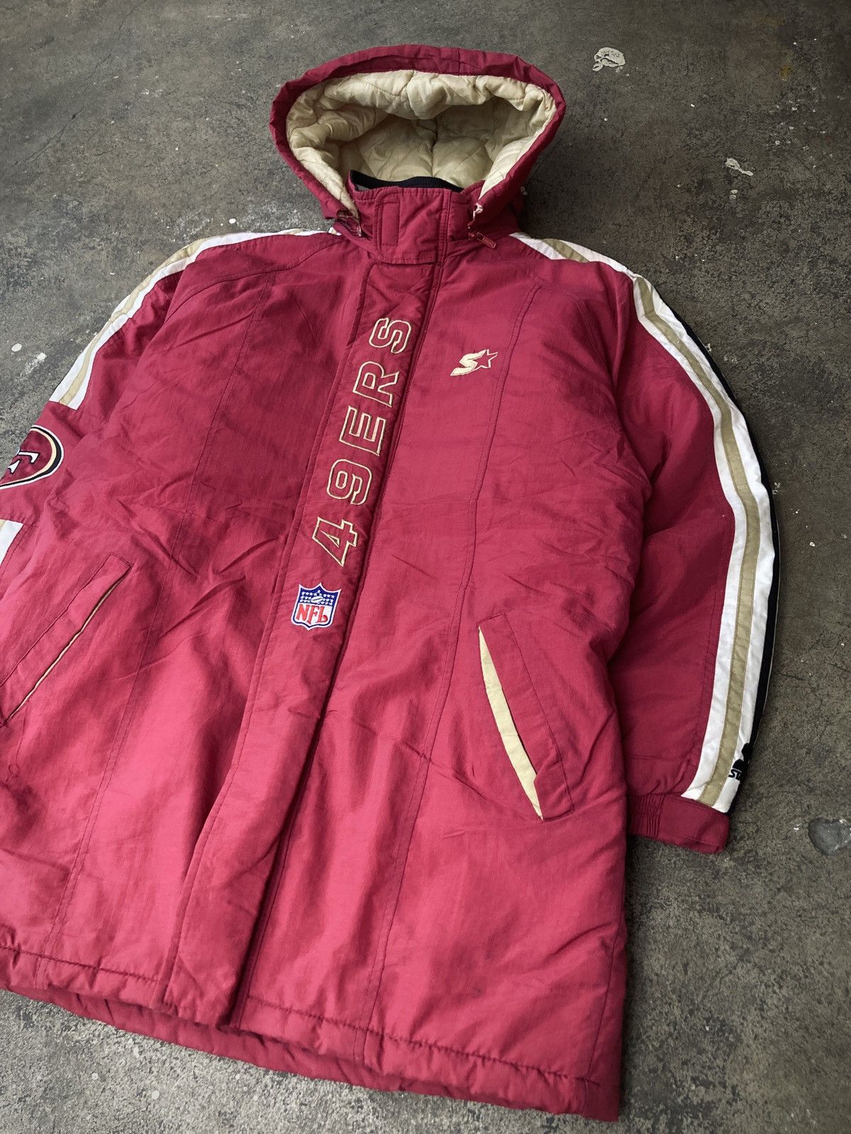 NFL × Vintage Vintage 90s Starter San Francisco 49ers Parka Size US L / EU 52-54 / 3 - 3 Thumbnail