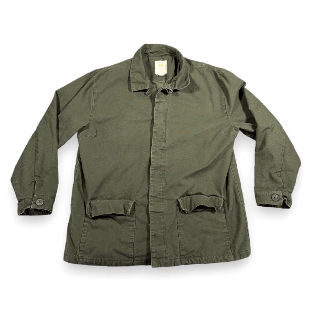 Gap VINTAGE Gap Jacket Military Shirt XL Green Canvas Cotton 90s Outdoor Army Lined Pockets Mens XL Size US XL / EU 56 / 4 - 2 Thumbnail