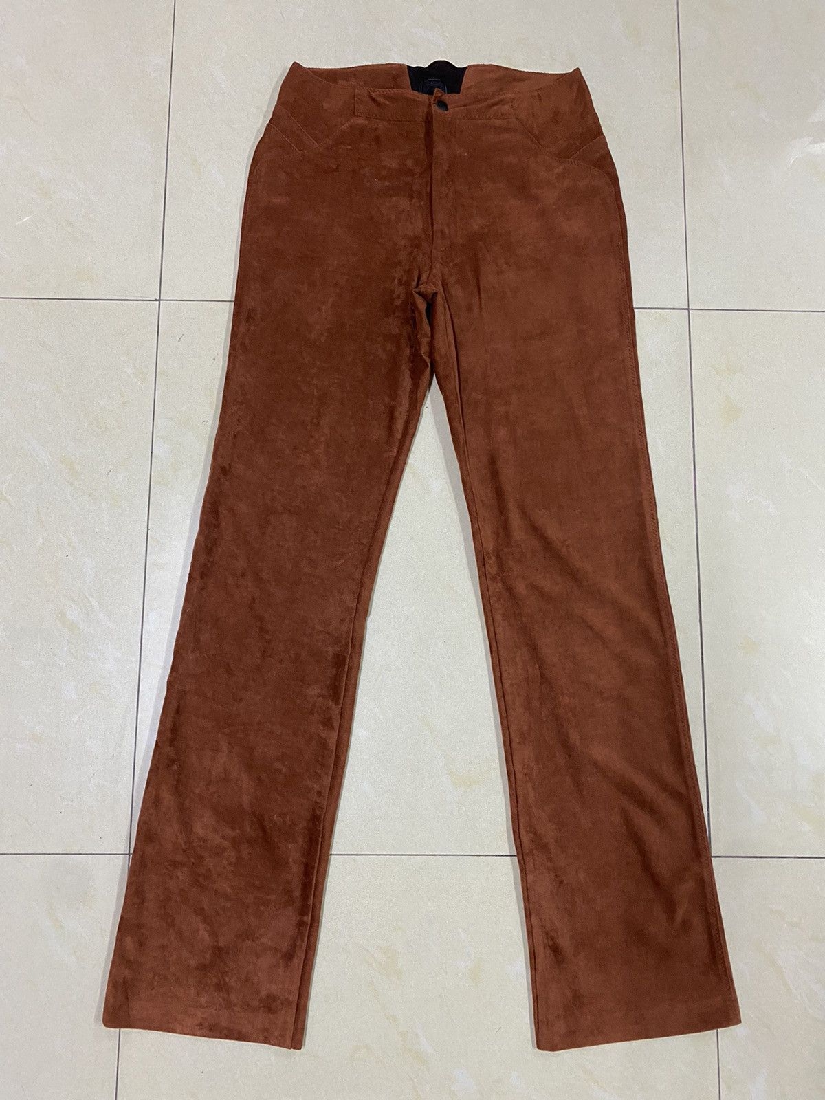 image of Anna Sui Velvet Pants in Brown, Women's (Size 28)