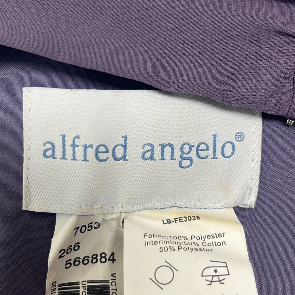 Other Alfred Angelo Womens 8 Purple Organza Fit N Flare Bridesmaid Size M / US 6-8 / IT 42-44 - 9 Thumbnail