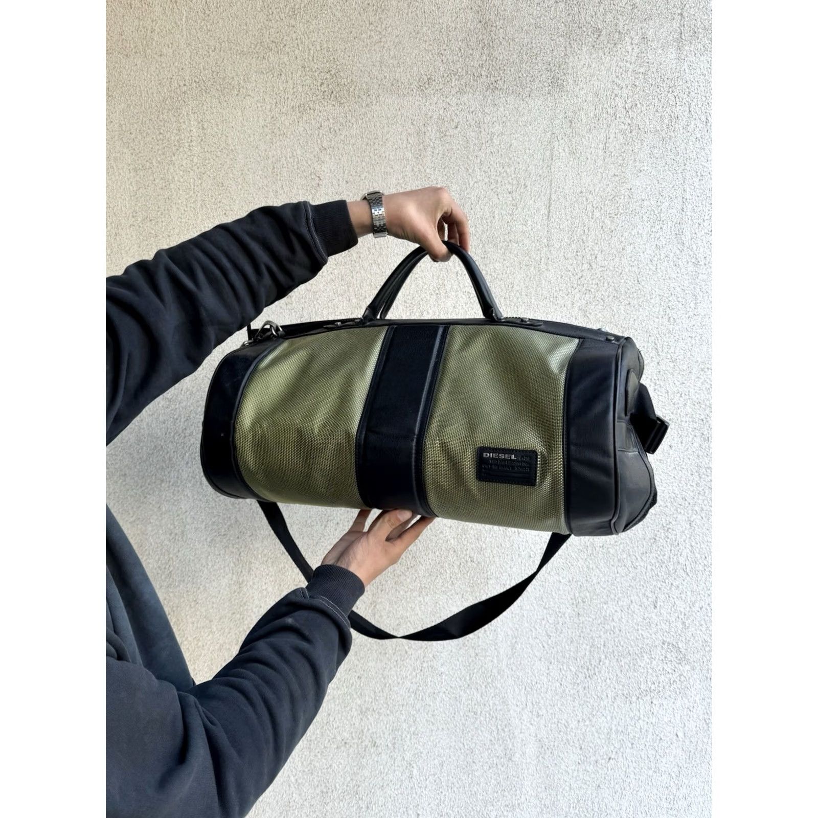 Diesel VINTAGE Diesel Travel Bag Sling Bag 90s Gray Green Large Men's Tote Bag Size ONE SIZE - 3 Thumbnail
