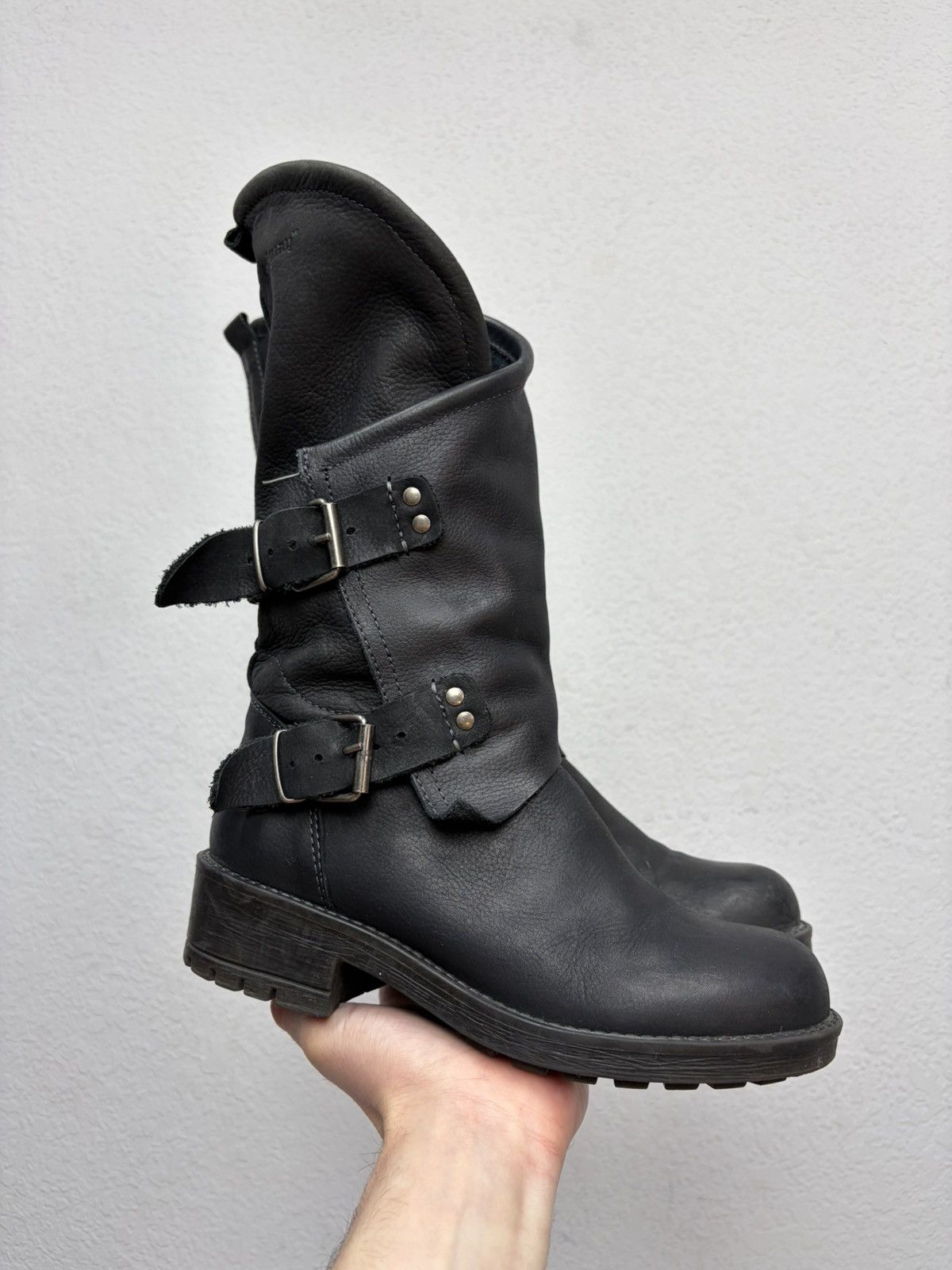Hedi Slimane VTG Brown Leather Buckle Boots Carol Christian Poell Style Size US 7 / IT 37 - 2 Thumbnail