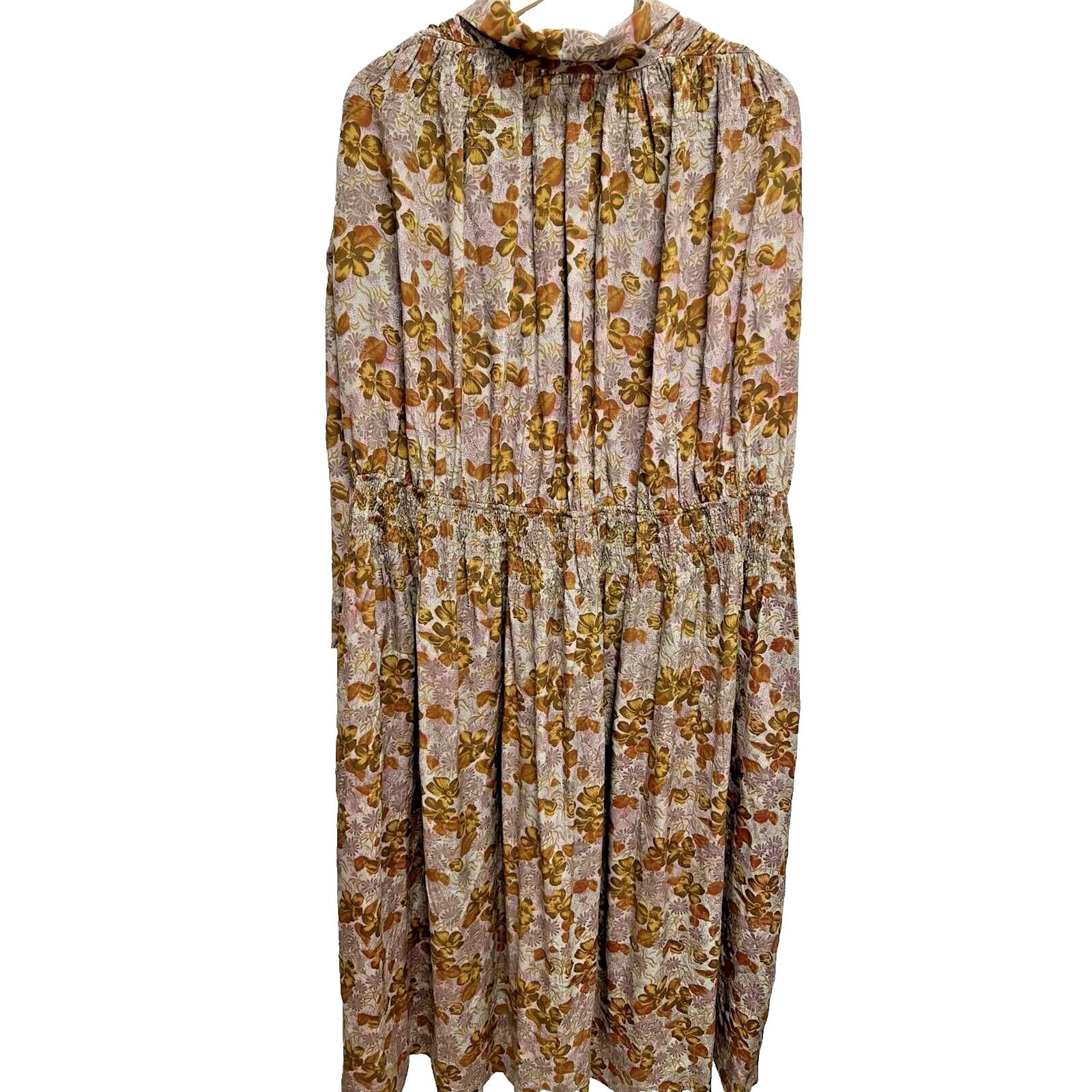 Franceschetti Francoise Floral Vintage Fall Cott maxi Dress Size L A000662 Size L / US 10 / IT 46 - 10 Thumbnail