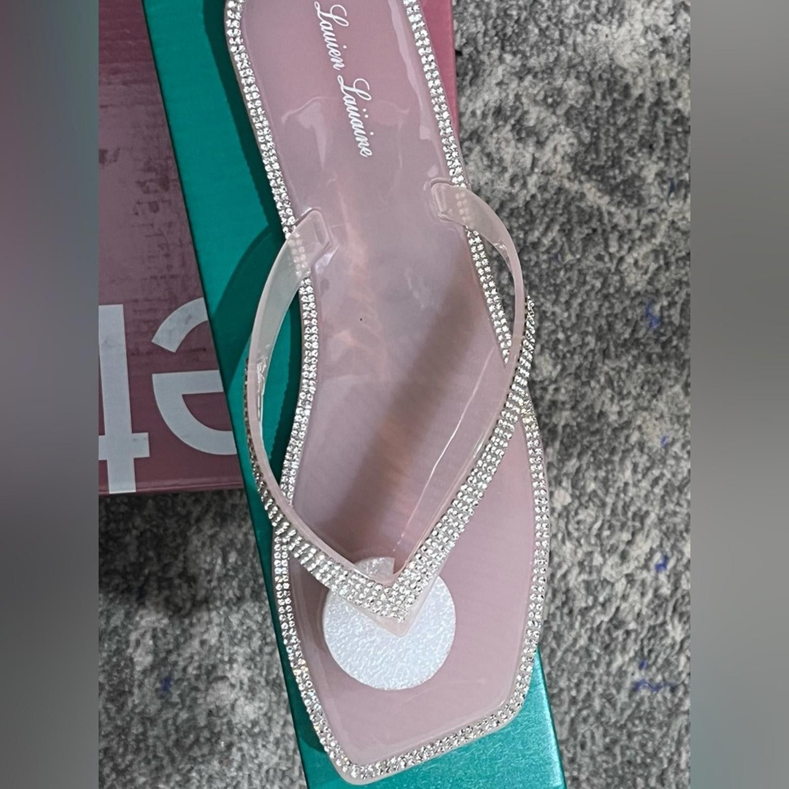 Other Lauren Lorraine Pink Rhinestone Sandals Size US 8 / IT 38 - 1 Thumbnail