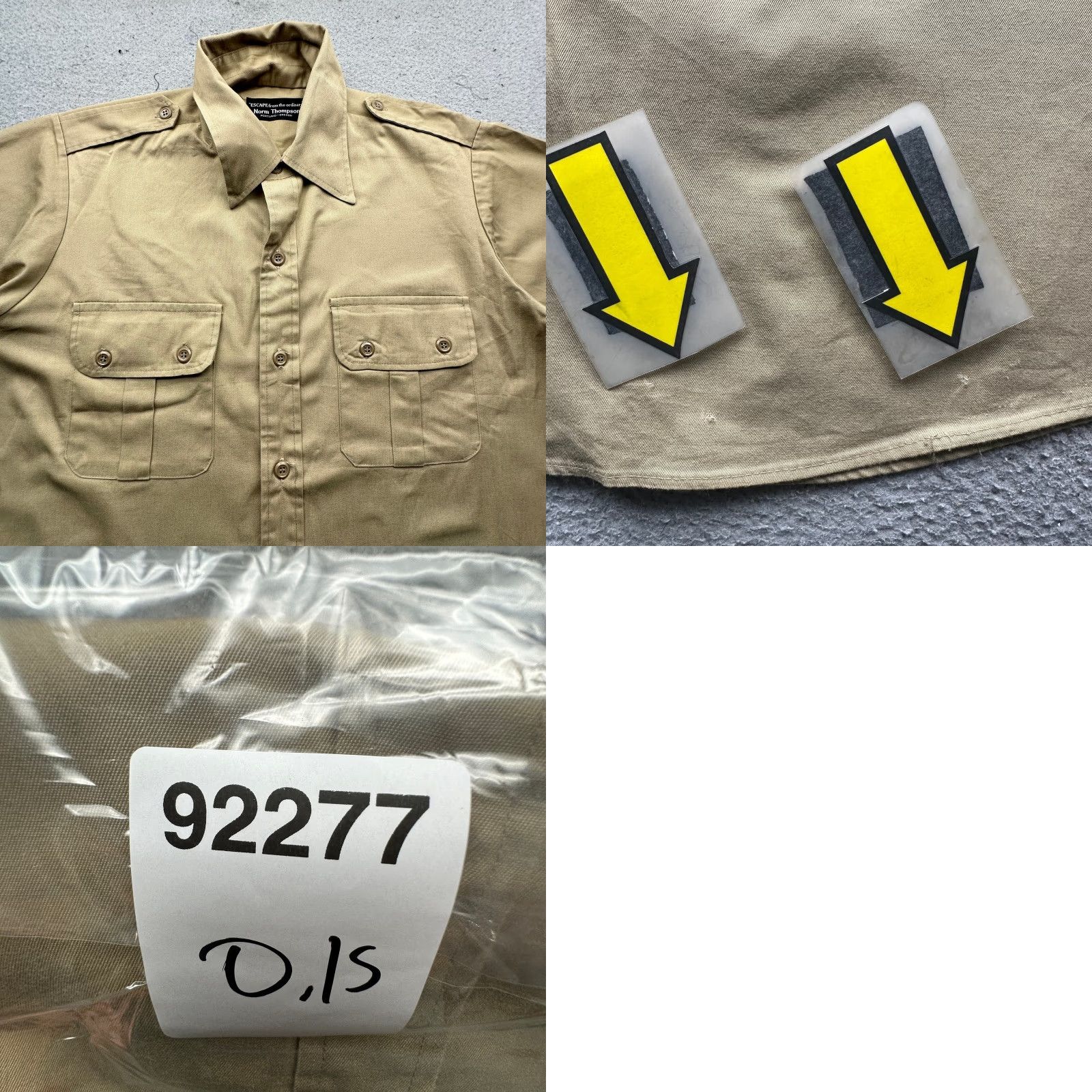 Jim Thompson VINTAGE Norm Thompson Twill Safari Button Up Shirt Men Large Brown Khaki Size US L / EU 52-54 / 3 - 8 Thumbnail