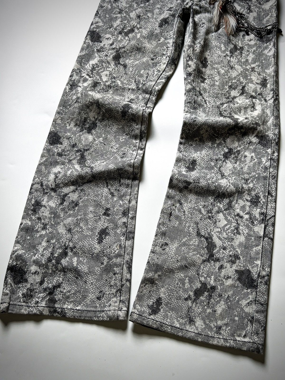 semanticdesign Semantic Design Snakeskin Print Bootcut Jeans Y2K J-Rock Size US 32 / EU 48 - 6 Thumbnail