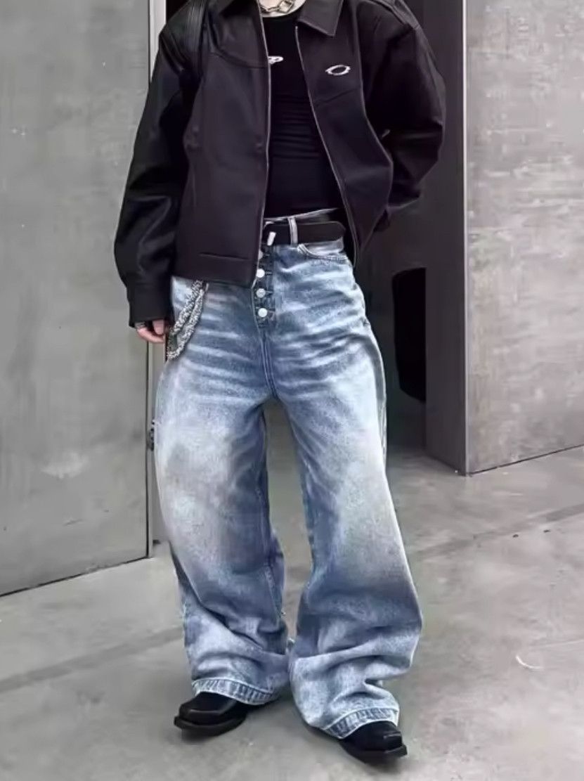 Japanese Brand × Vintage Silhouette Wide-leg jean Size US 27 - 2 Thumbnail