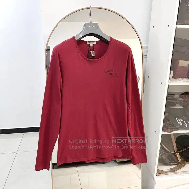Burberry Burberry Red Cotton Long Sleeve T. Size US M / EU 48-50 / 2 - 1 Thumbnail