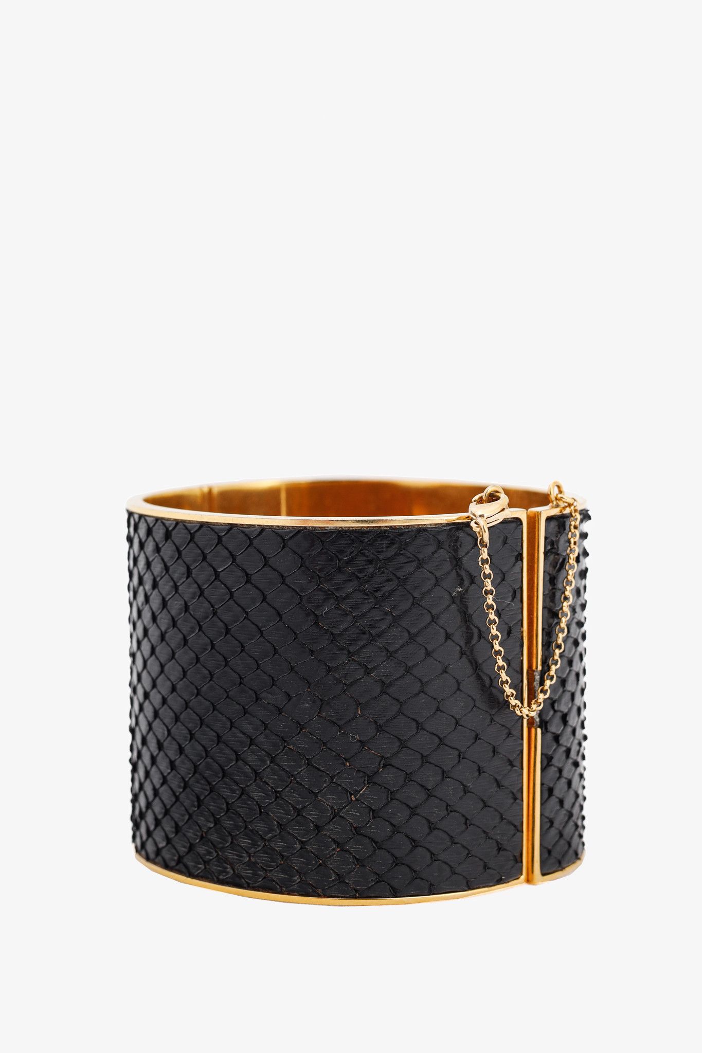 Celine Celine Black Snakeskin Wide Cuff Size ONE SIZE - 1 Thumbnail
