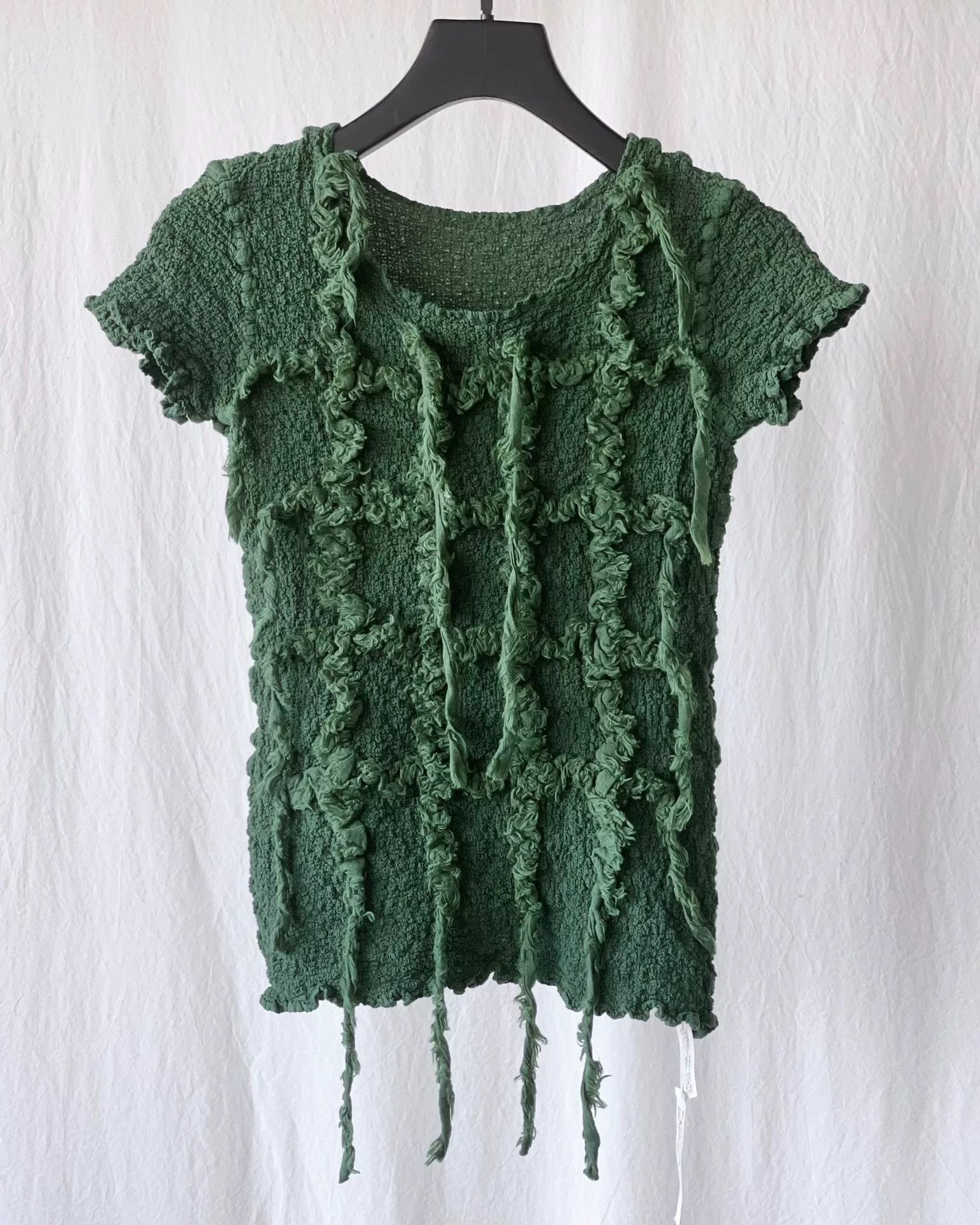 Issey Miyake Me Green Fringe Top