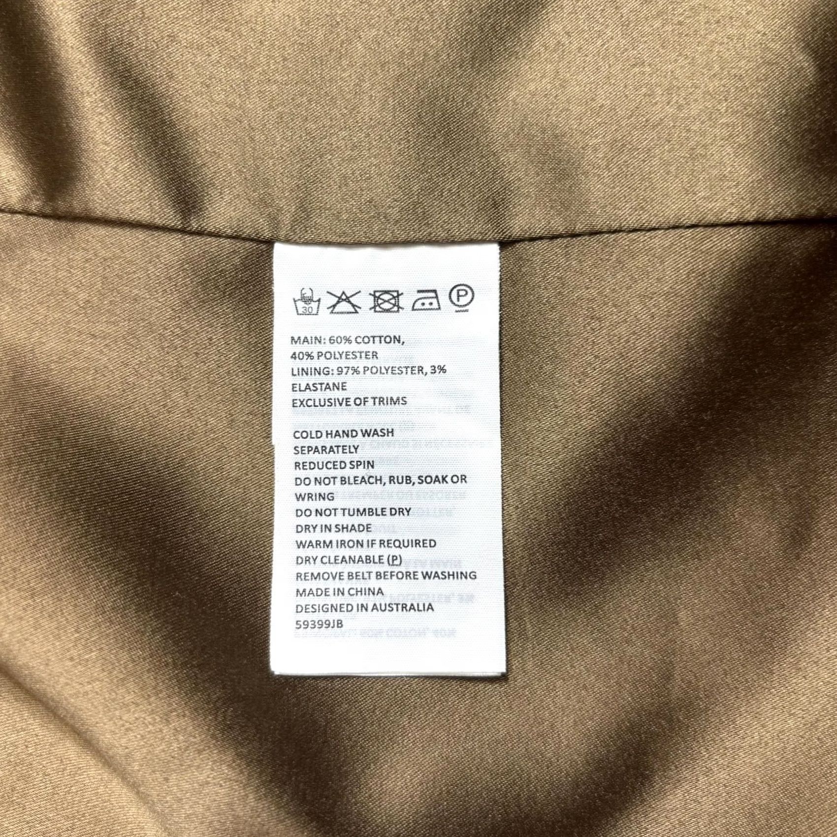 Vintage Bardot Trench Coat Womens XL Khaki Double Breasted Jacket Belt Academia Heritage Size XL / US 12-14 / IT 48-50 - 4 Thumbnail
