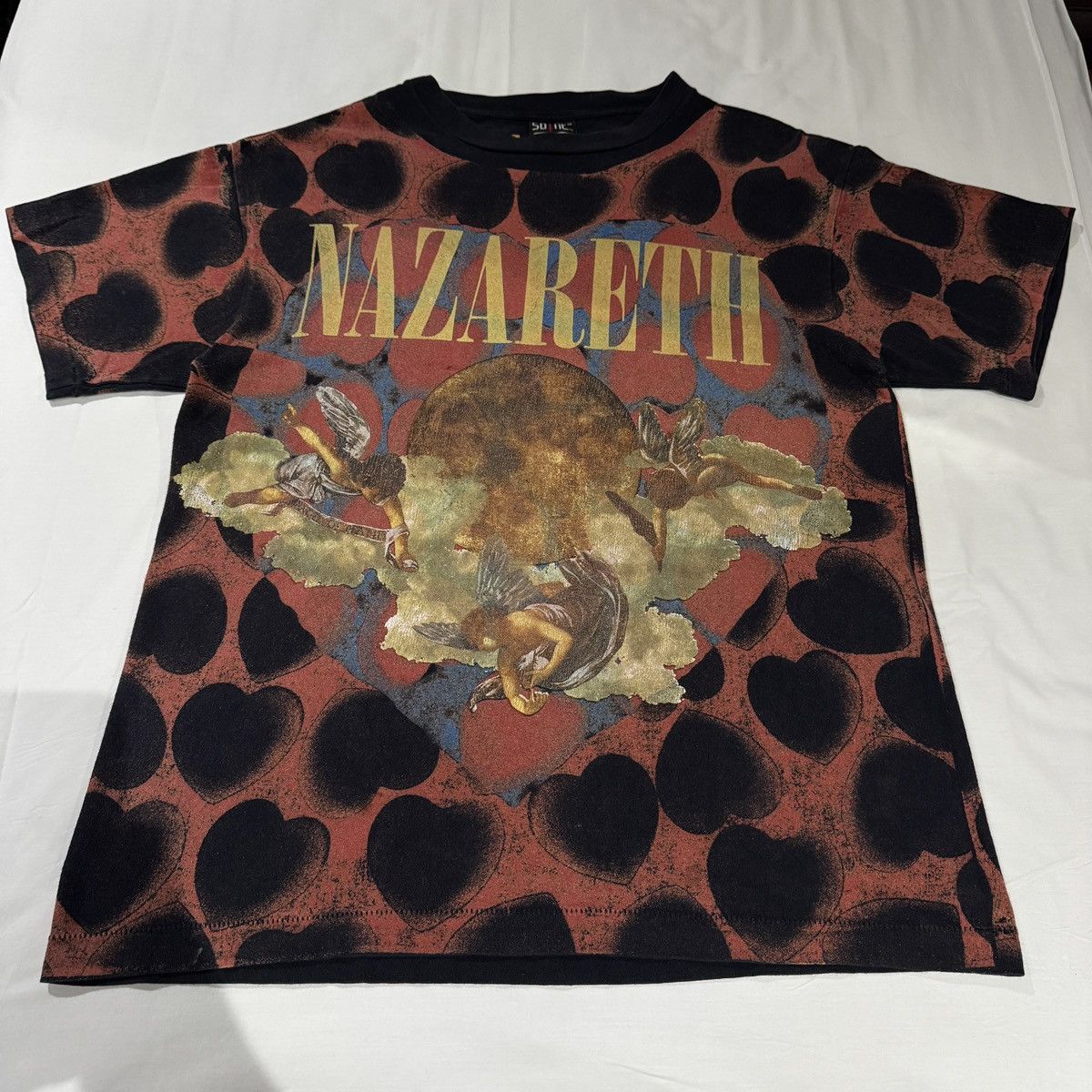 Japanese Brand × READYMADE × Saint Michael Saint Mxxxxxx M/L Nazareth  Nirvana Heart shaped box AOP tee | Grailed