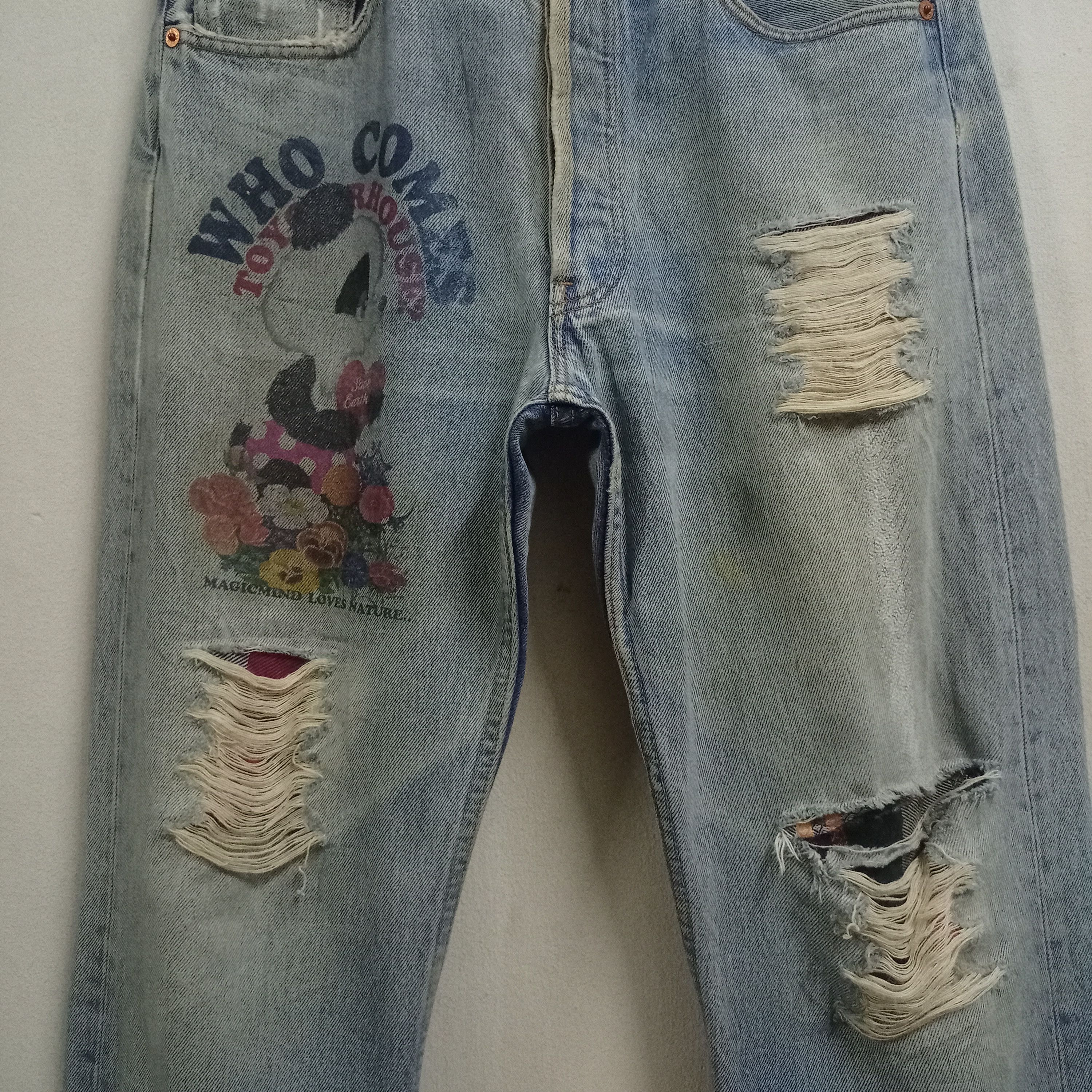 Levi's × Levi's Vintage Clothing UK Vintage 80s Levis 501 Graphic Print Style Loose Jeans Size US 31 - 5 Thumbnail