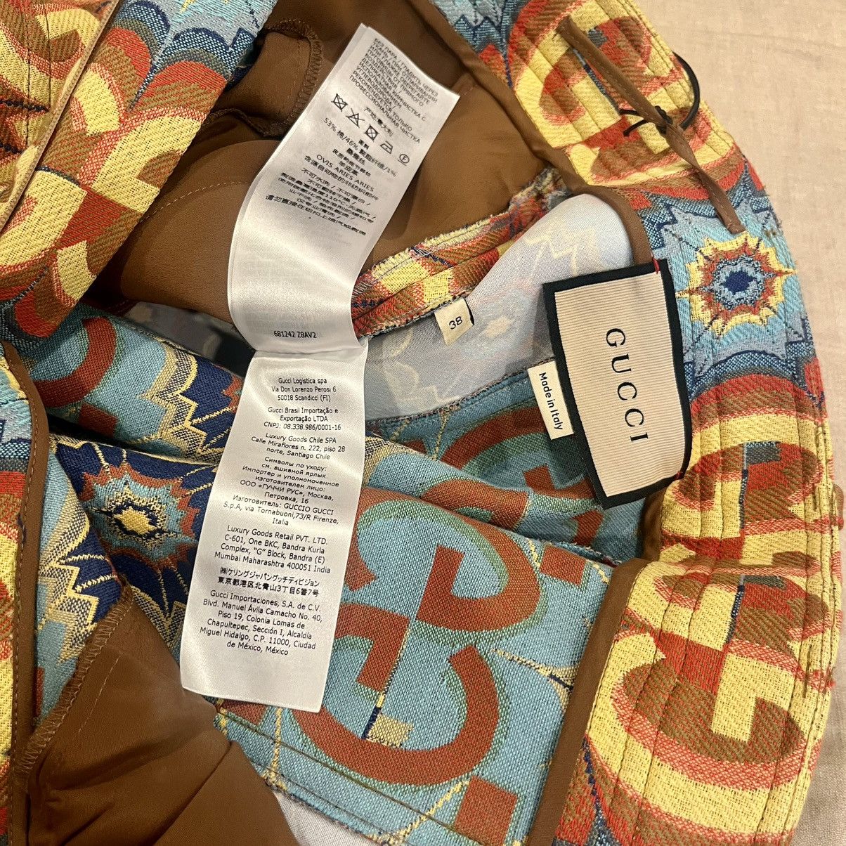 Gucci $2950 Gucci Psychedelic GG Logo With Leather Detail Trousers Size 26" / US 2 / IT 38 - 14 Thumbnail