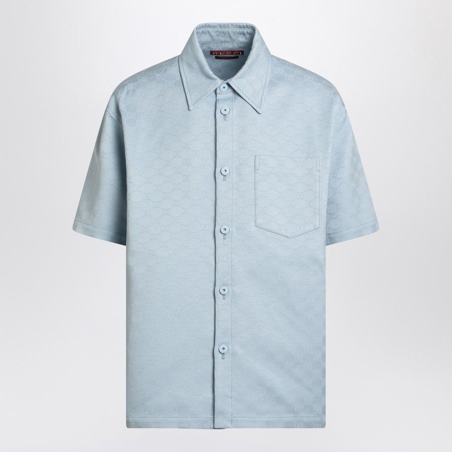 Gucci o1d2blof0325 Cotton Shirt in Light Blue Size US M / EU 48-50 / 2 - 1 Thumbnail