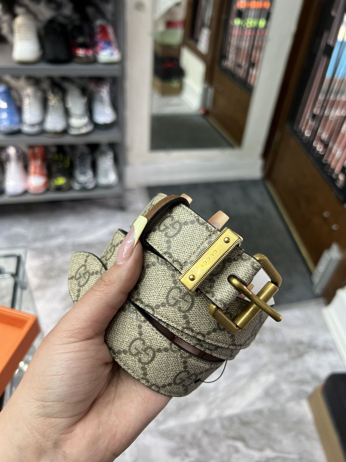 Gucci Gucci GG Supreme Monogram Square Belt Size 38 - 2 Thumbnail