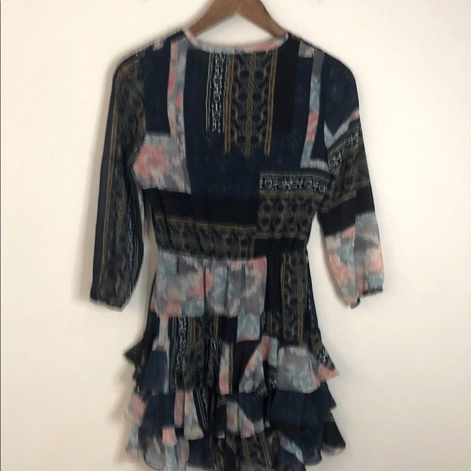 Hickey Freeman Hiché floral patchwork midi dress black pink SZ XS Size XS / US 0-2 / IT 36-38 - 12 Thumbnail