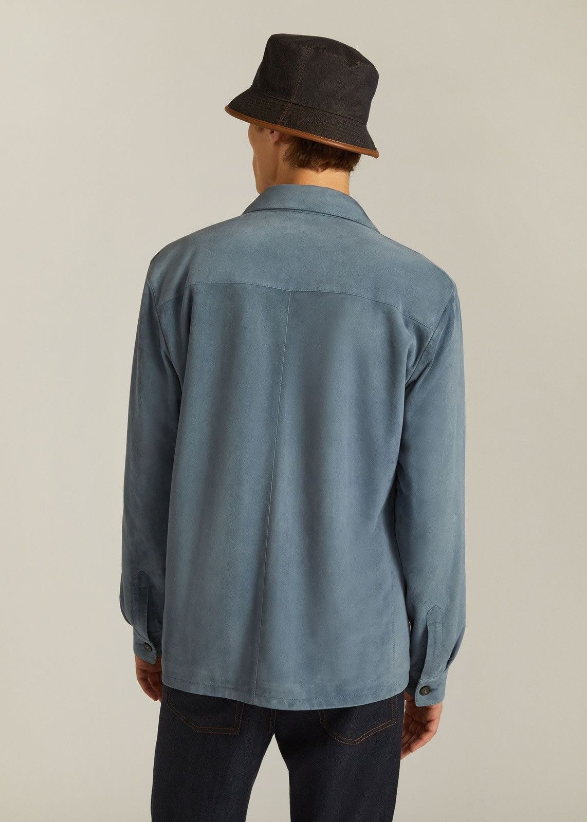 Loro Piana o1srvl11e0924 Suede Overshirt in Blue Size US S / EU 44-46 / 1 - 3 Thumbnail