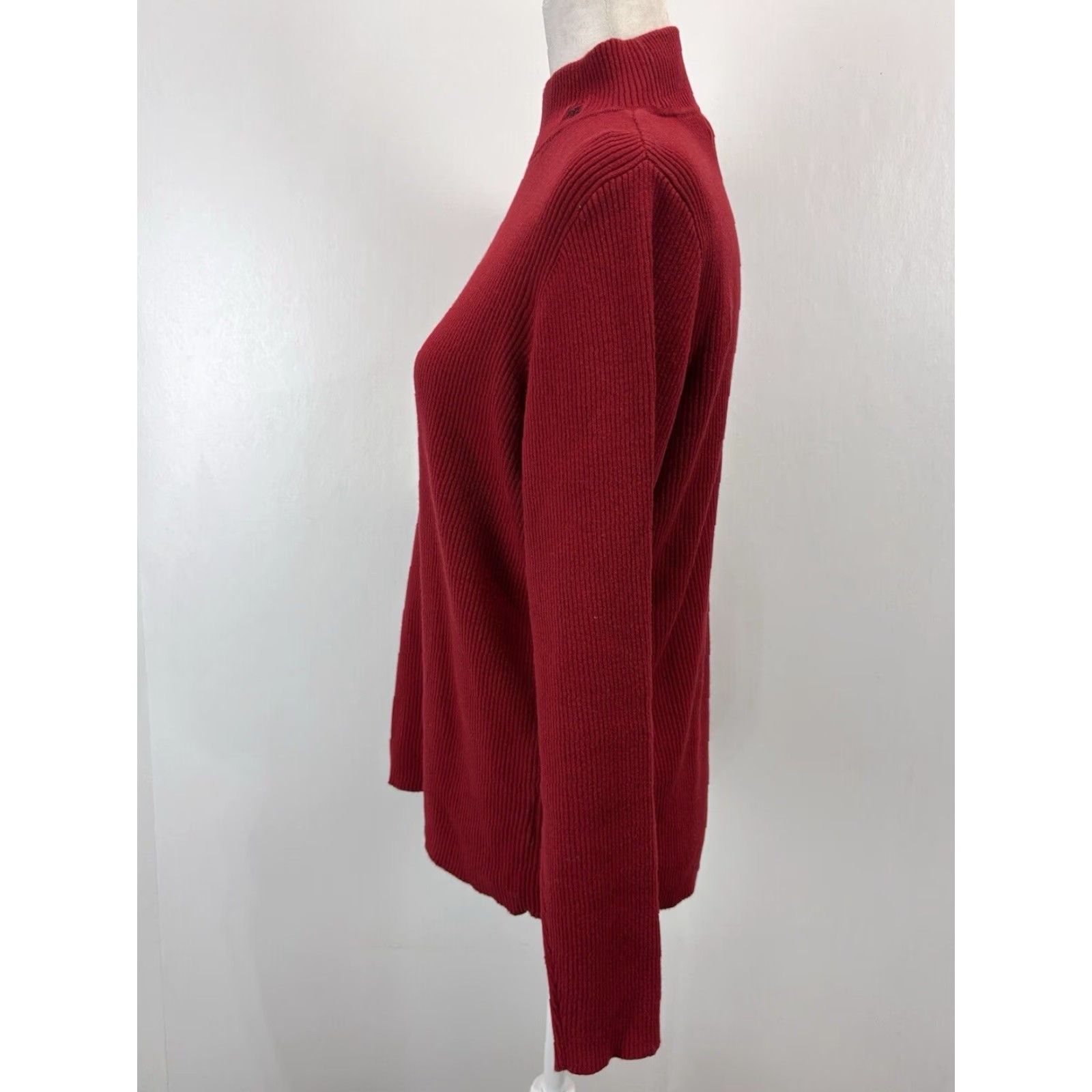 Ralph Lauren VINTAGE Lauren Ralph Lauren Ribbed Mock Turtleneck Sweater Women’s XL Red 90s Preppy Pullover Knit Size XL / US 12-14 / IT 48-50 - 2 Thumbnail