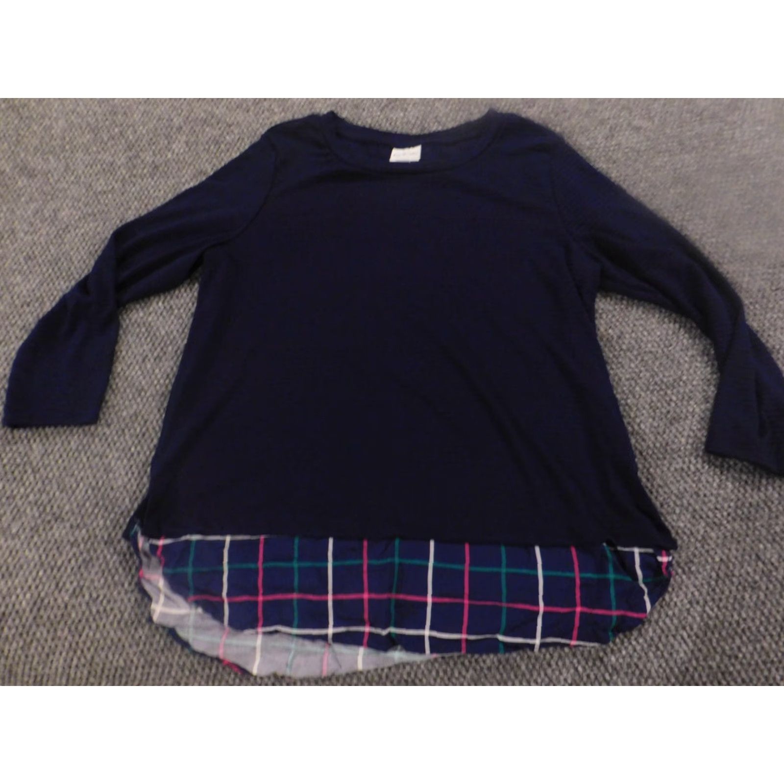 Layer 8 Kim Rogers Blouse Womens M Blue Crew Neck Short Sleeve Cap Sleeve Lyocell Rayon Stretch Button Pullover Casual Regular Flower Pattern Basic Vintage No Size M / US 6-8 / IT 42-44 - 2 Thumbnail