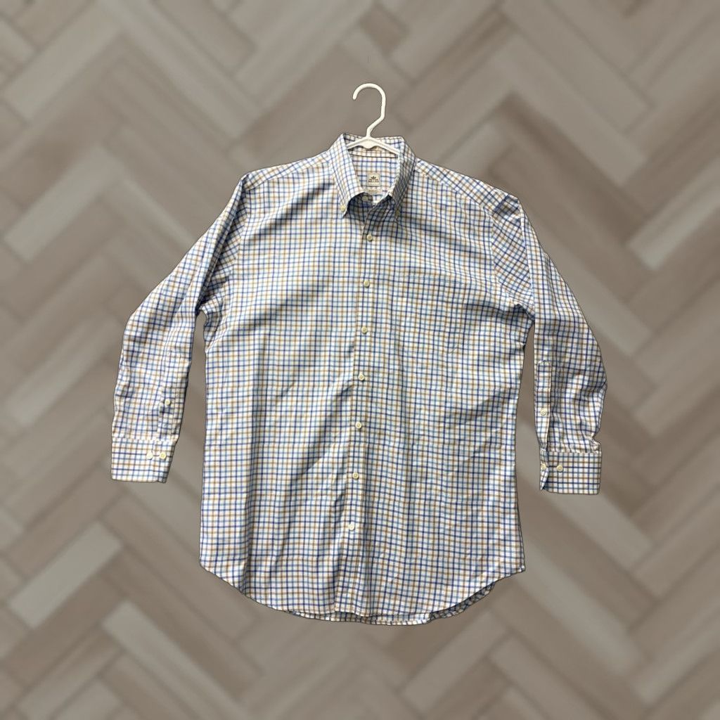 Peter Millar PETER MILLAR Nanoluxe Long Sleeve Button-Up Shirt Plaid Checkered Adult L Multicolor Classic Preppy Mens Size US L / EU 52-54 / 3 - 1 Thumbnail
