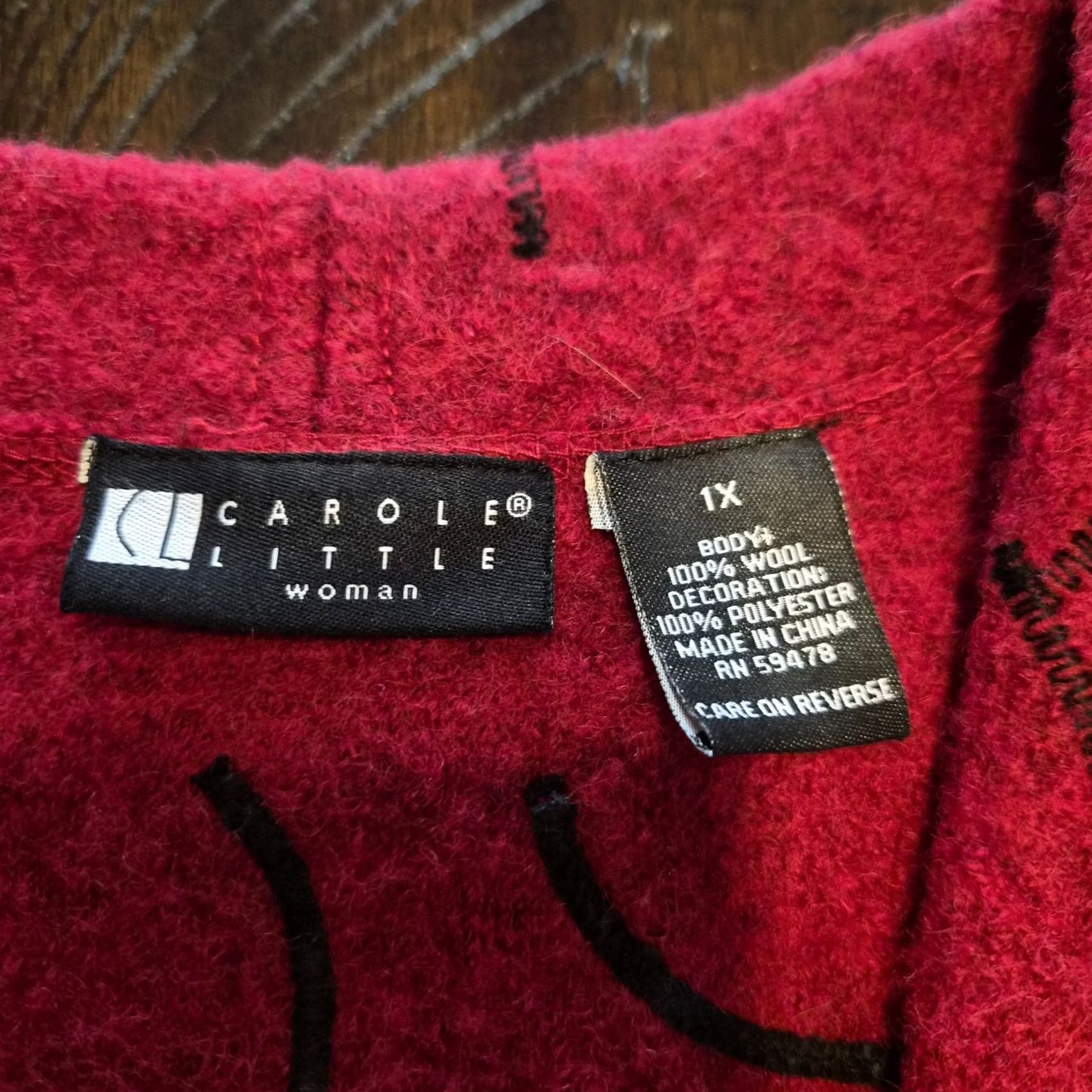 Vintage VINTAGE Carole Little Womens 4 Button Blazer Wool Red Size 1X Collared Jacket Bedrock? Size S / US 4 / IT 40 - 4 Thumbnail